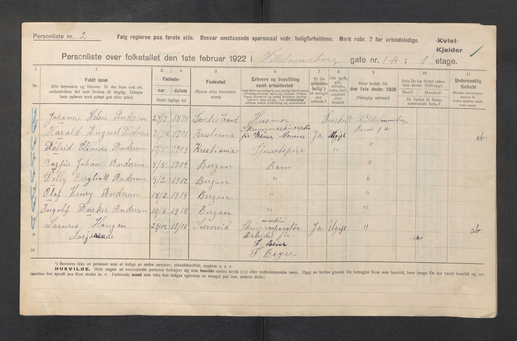 SAB, Kommunal folketelling 1922 for Bergen kjøpstad, 1922, s. 47806