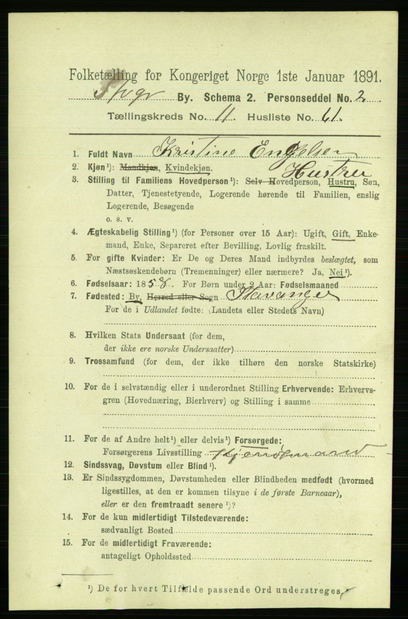 RA, Folketelling 1891 for 1103 Stavanger kjøpstad, 1891, s. 14592