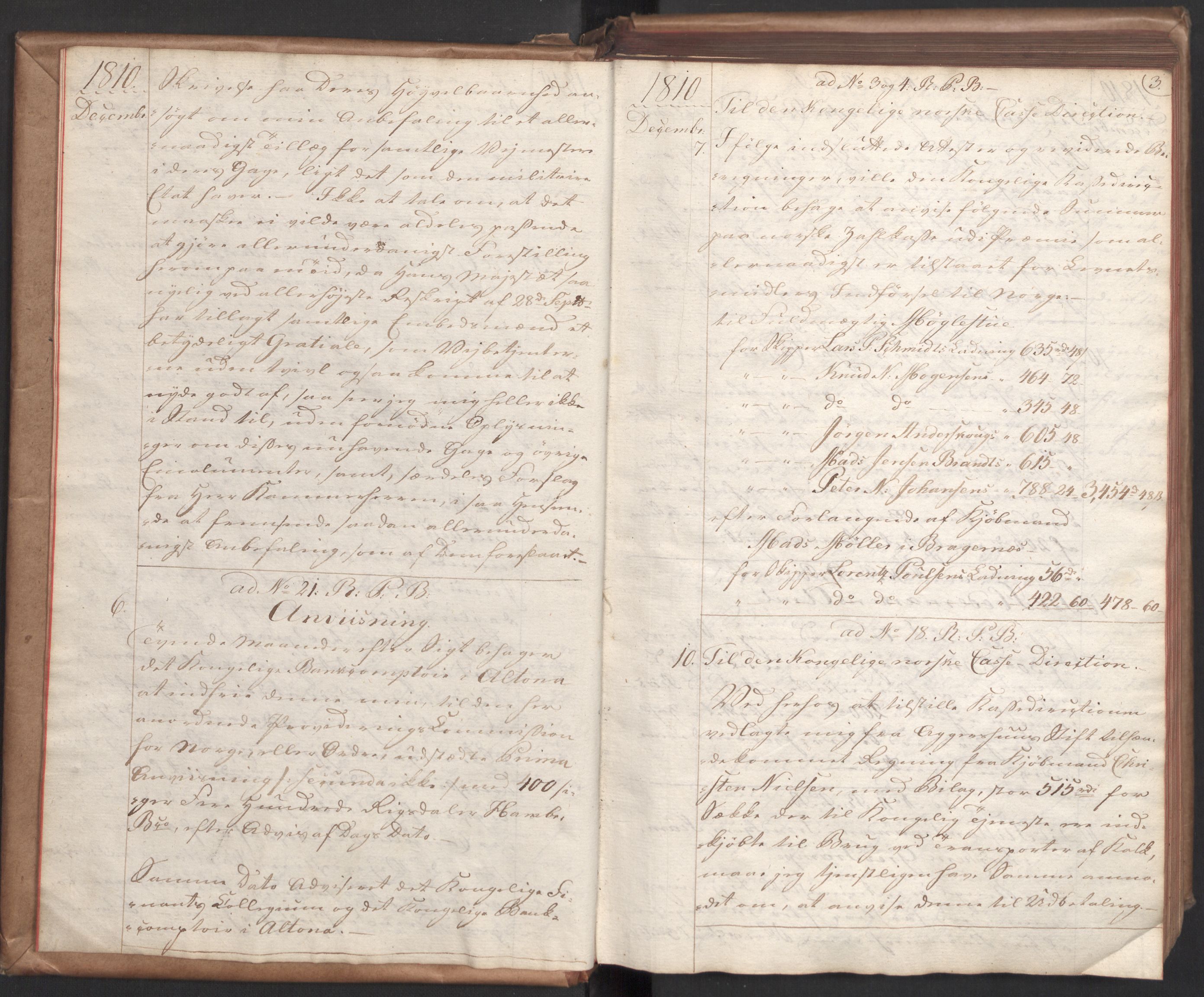 Stattholderembetet 1810-1814, 2. kontor (Kontor B), AV/RA-EA-5432/Bc/L0001: Korrespondanseprotokoll, 1810-1812, s. 2b-3a