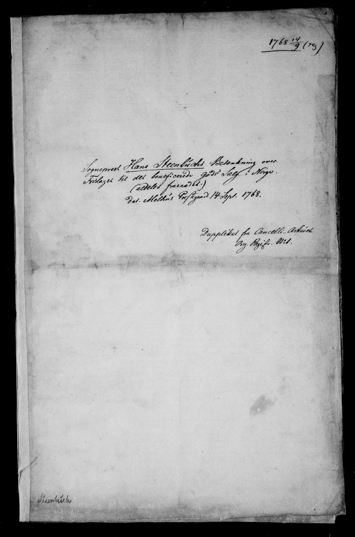 Danske Kanselli, Skapsaker, AV/RA-EA-4061/F/L0041: Skap 11, pakke 4 I-4 II, 1769, s. 5
