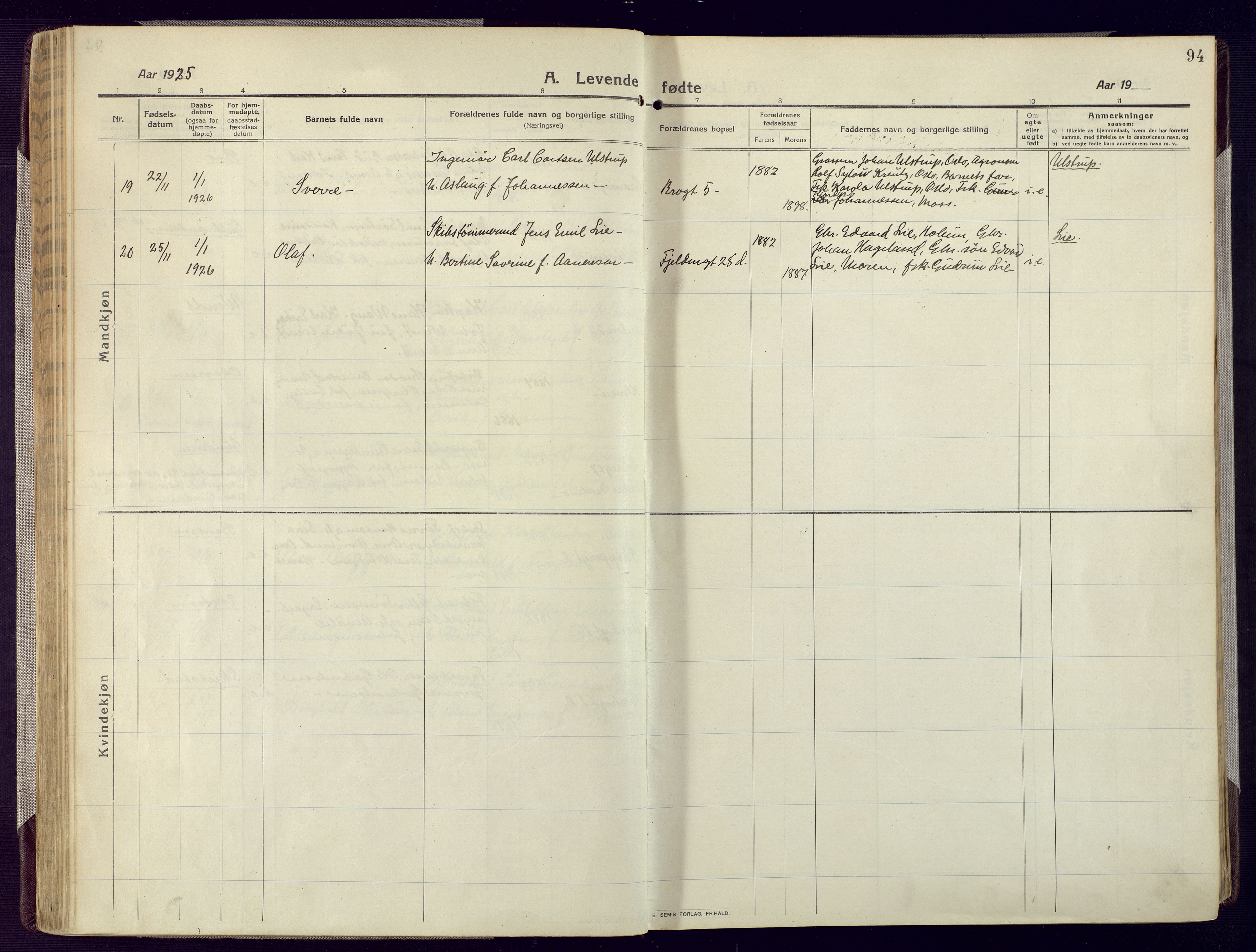 Mandal sokneprestkontor, AV/SAK-1111-0030/F/Fa/Fac/L0001: Ministerialbok nr. A 1, 1913-1925, s. 94