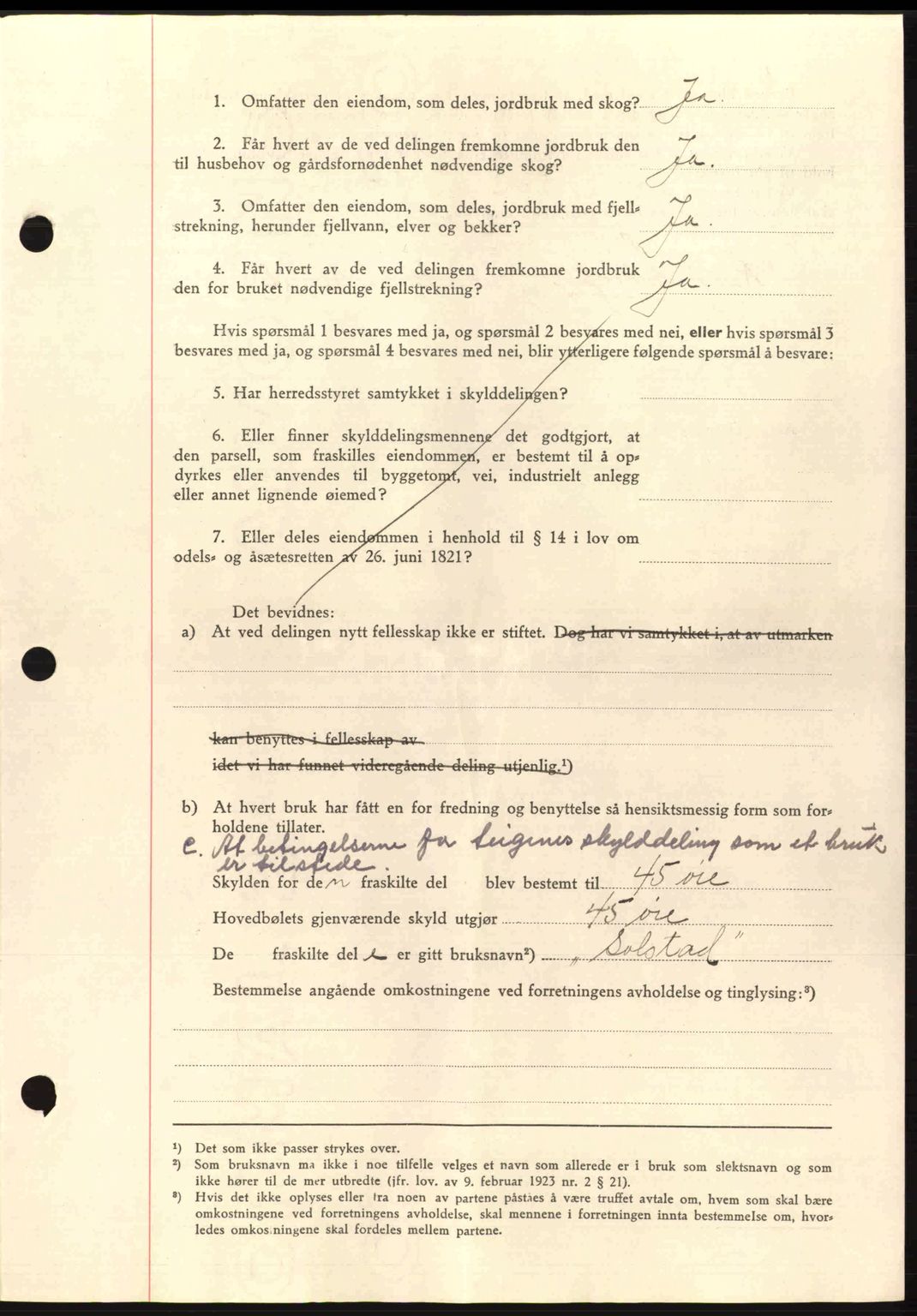 Salten sorenskriveri, AV/SAT-A-4578/1/2/2C: Pantebok nr. A14-15, 1943-1945, Dagboknr: 1780/1943