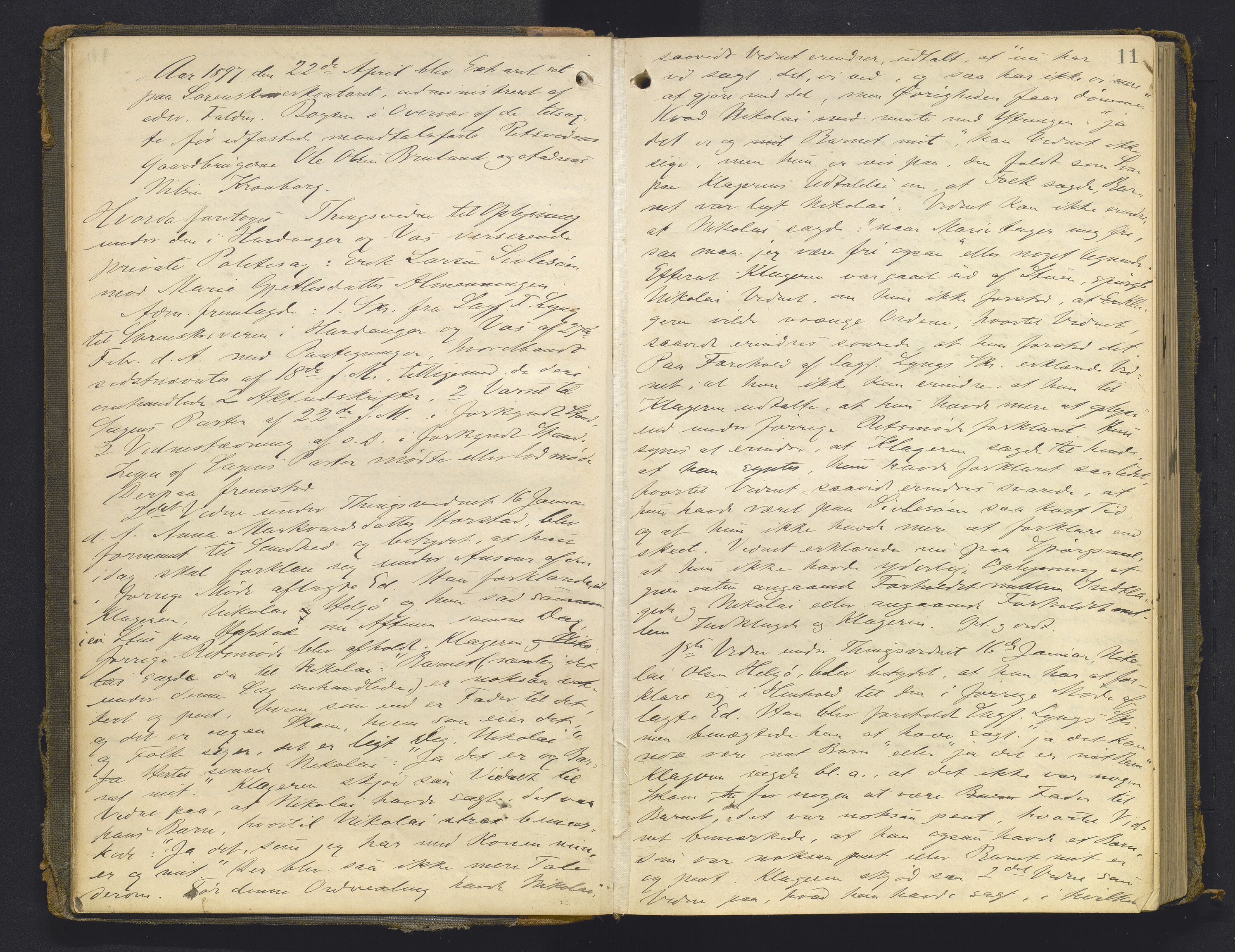 Sunnfjord tingrett, AV/SAB-A-3201/1/F/Fb/Fba/L0054: Ekstrarettsprotokoll, 1891-1908, s. 10b-11a