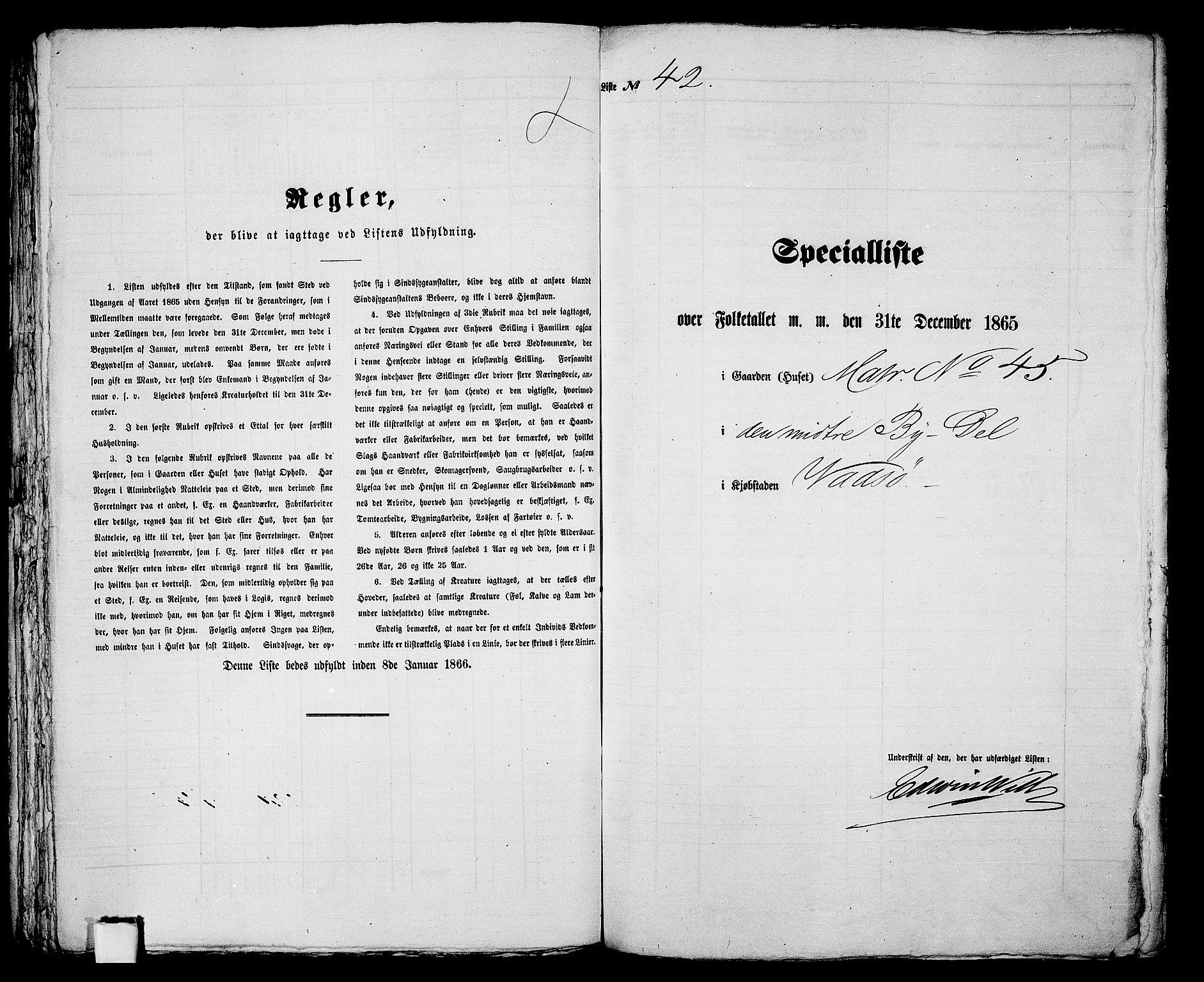 RA, Folketelling 1865 for 2003B Vadsø prestegjeld, Vadsø kjøpstad, 1865, s. 89