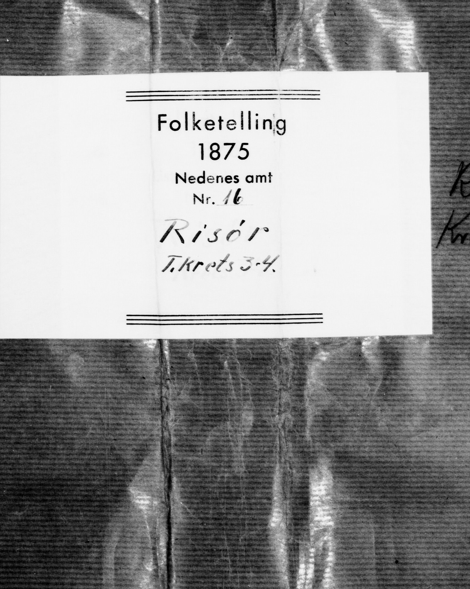 SAK, Folketelling 1875 for 0901B Risør prestegjeld, Risør kjøpstad, 1875, s. 312