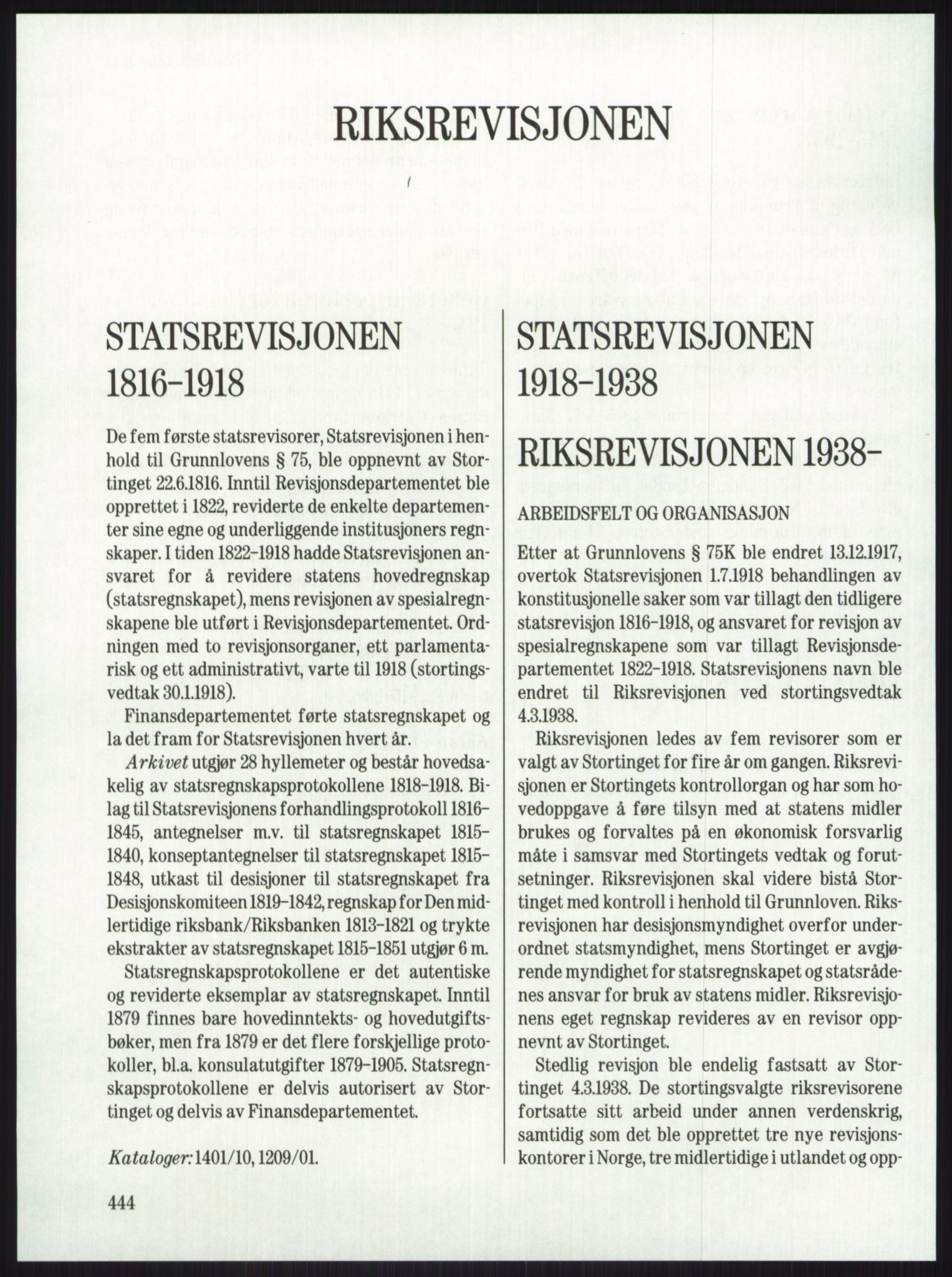 Publikasjoner utgitt av Arkivverket, PUBL/PUBL-001/A/0001: Knut Johannessen, Ole Kolsrud og Dag Mangset (red.): Håndbok for Riksarkivet (1992), 1992, s. 444