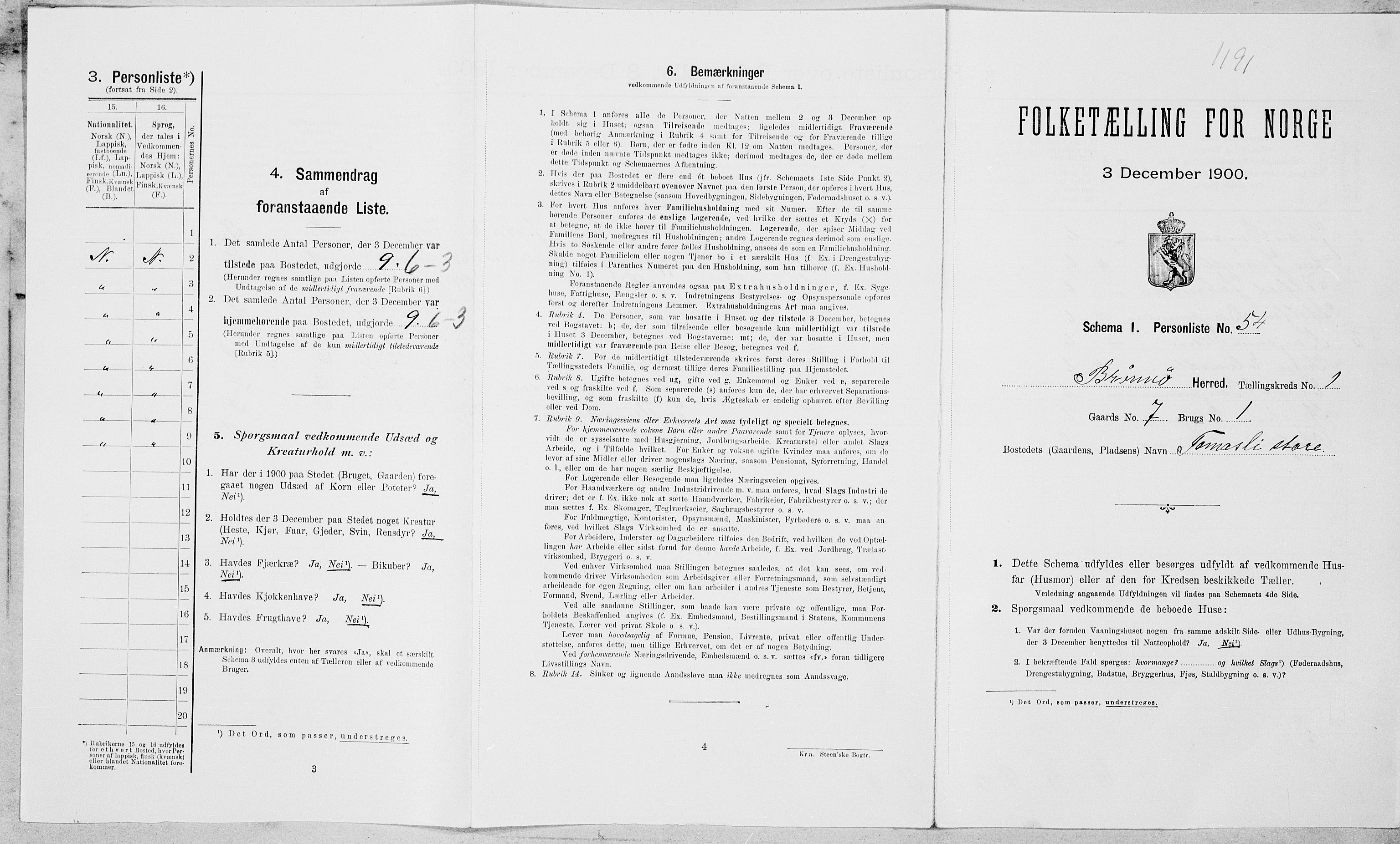 SAT, Folketelling 1900 for 1814 Brønnøy herred, 1900, s. 132