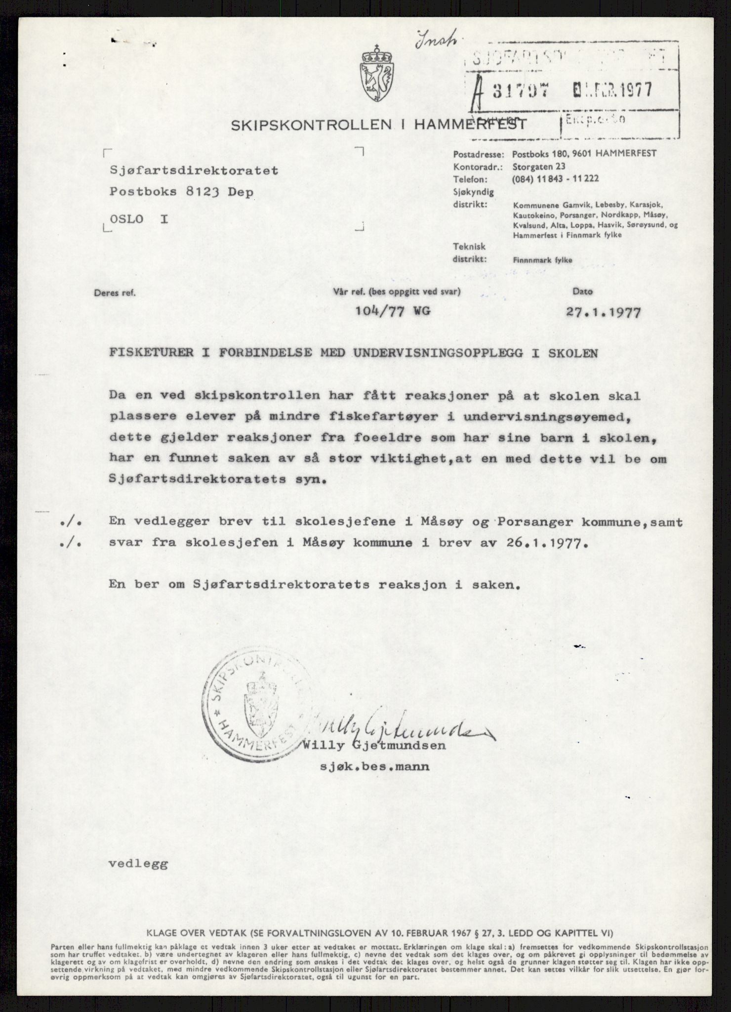 Sjøfartsdirektoratet med forløpere, generelt arkiv, AV/RA-S-1407/D/Du/Duc/L0641/0004: Skipskontrollen - Forskrifter    / Utleiebåter (2 mapper), 1977-1989, s. 131