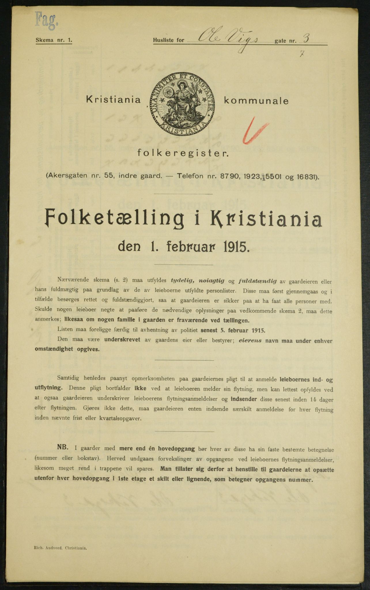 OBA, Kommunal folketelling 1.2.1915 for Kristiania, 1915, s. 74860