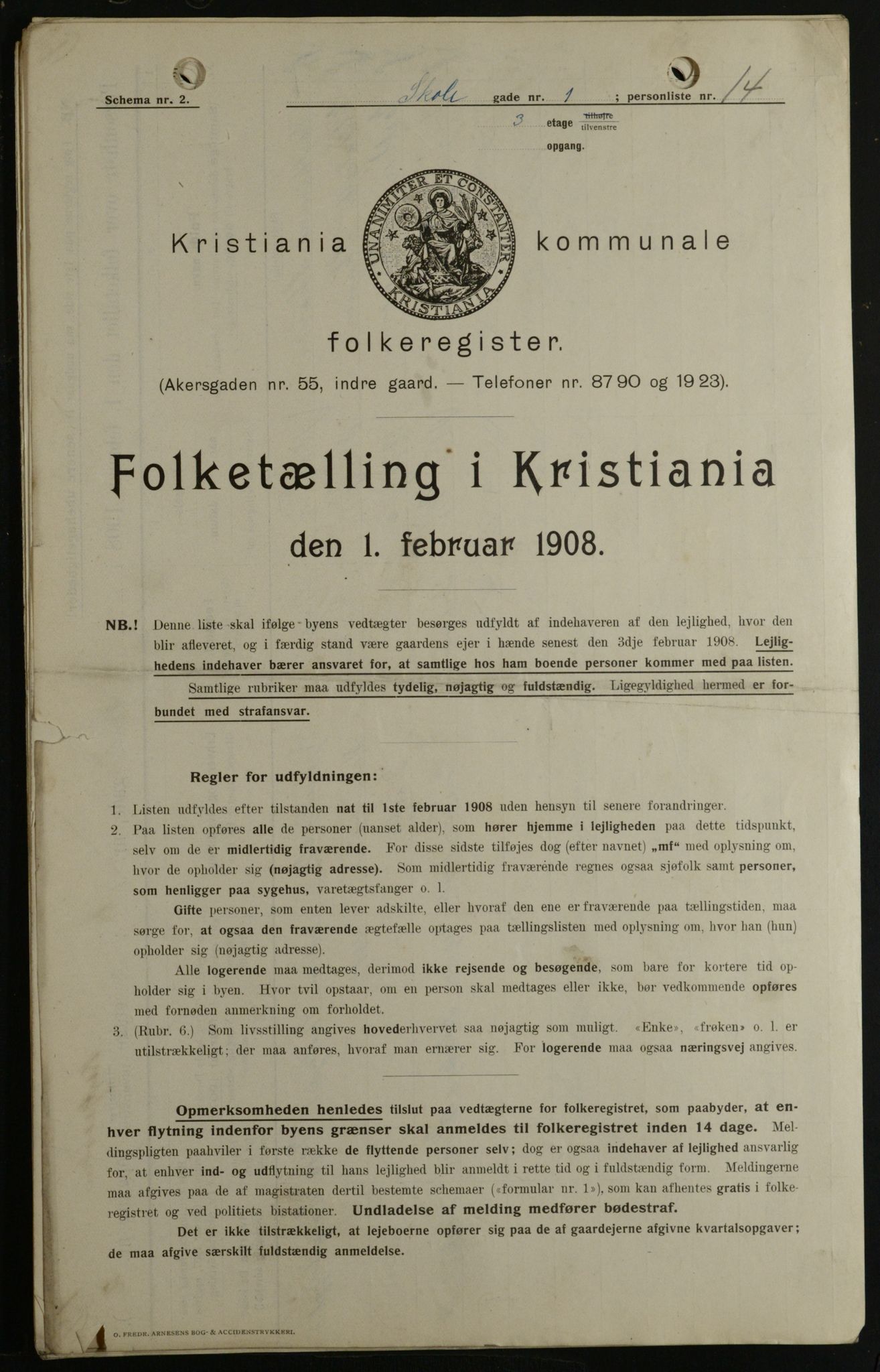 OBA, Kommunal folketelling 1.2.1908 for Kristiania kjøpstad, 1908, s. 86549