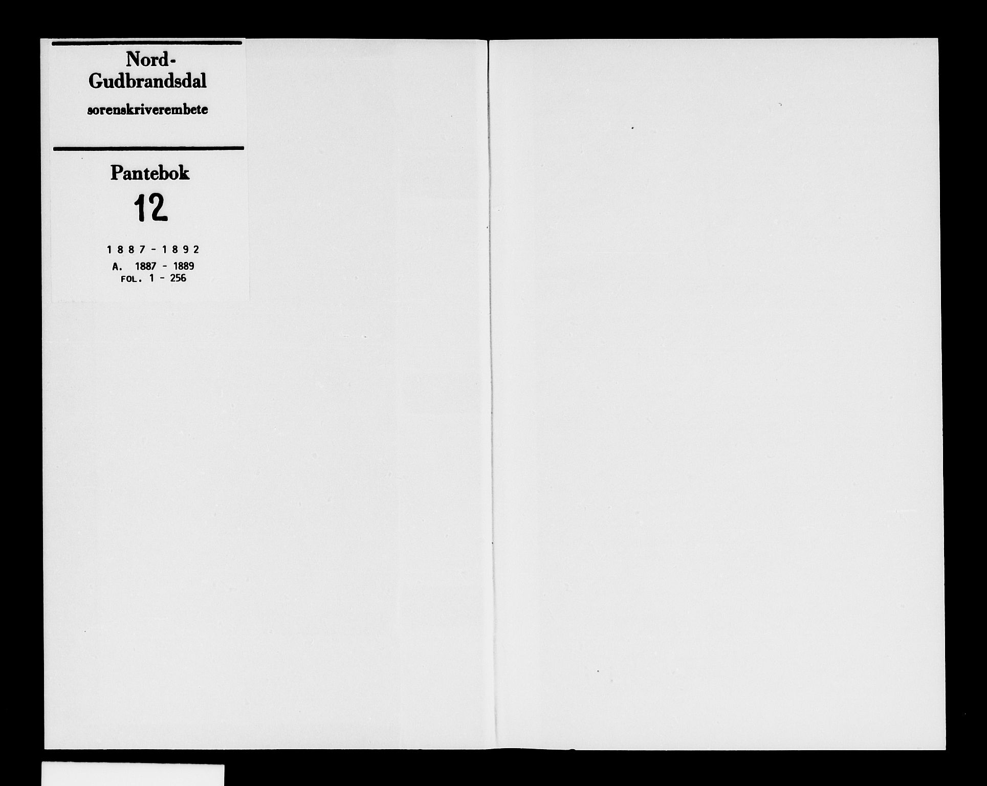 Nord-Gudbrandsdal tingrett, SAH/TING-002/H/Hb/Hba/L0012: Pantebok nr. 12, 1887-1892