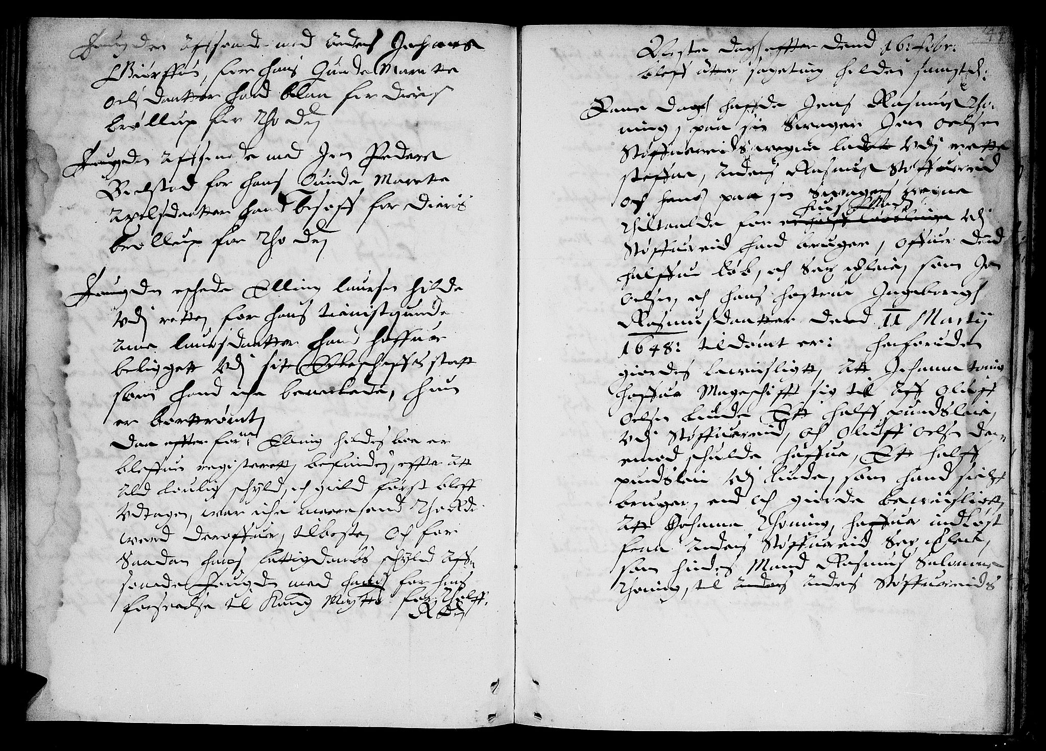 Nordfjord sorenskriveri, SAB/A-2801/01/01a/L0002: Tingbøker (Justisprotokoller), 1649-1650, s. 43b-44a
