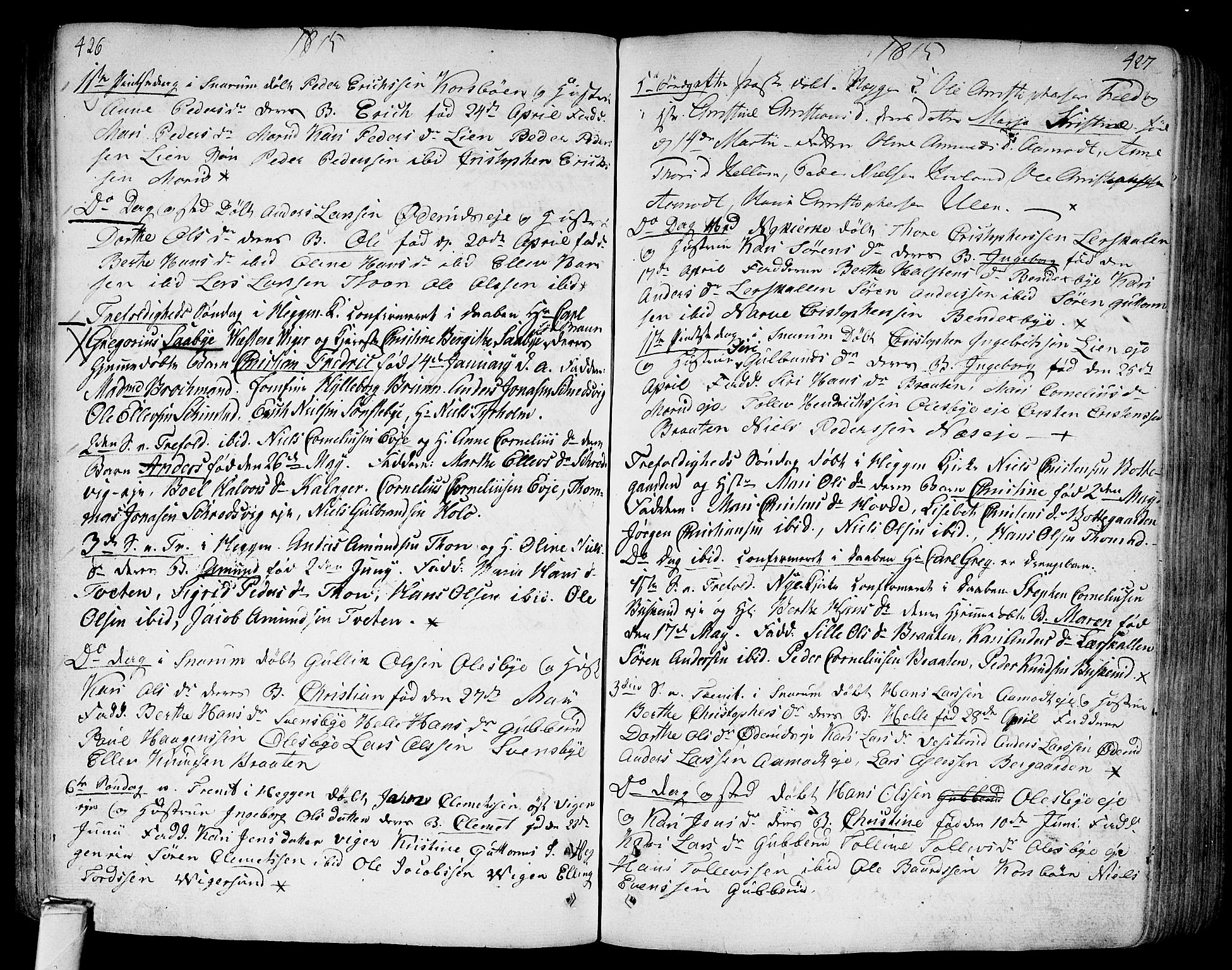 Modum kirkebøker, AV/SAKO-A-234/F/Fa/L0003: Ministerialbok nr. 3, 1783-1819, s. 426-427