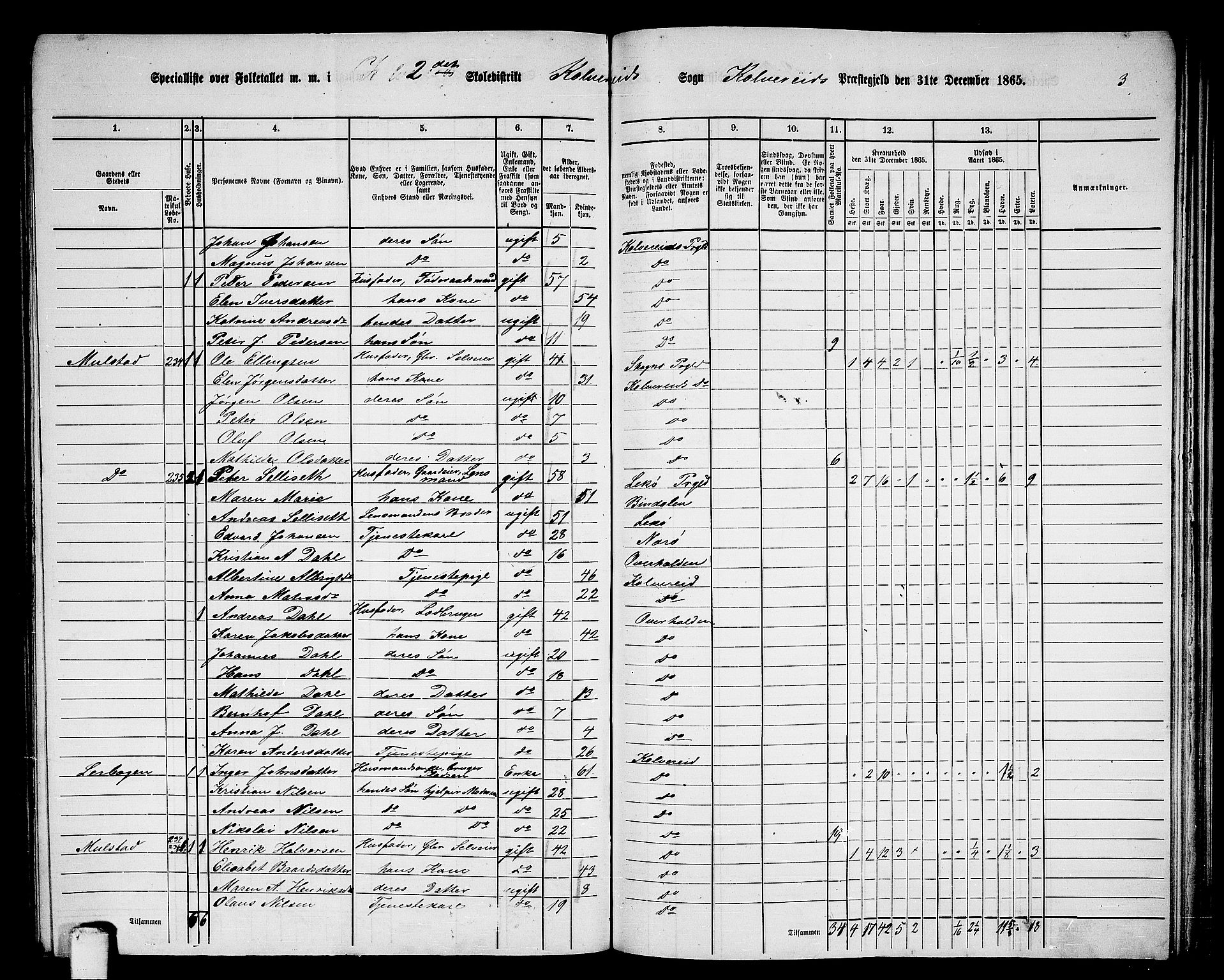RA, Folketelling 1865 for 1752P Kolvereid prestegjeld, 1865, s. 56