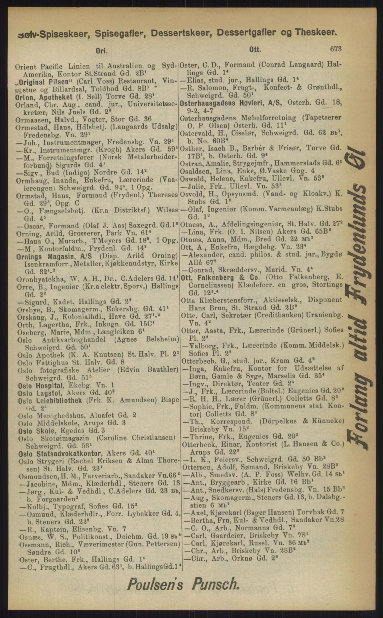 Kristiania/Oslo adressebok, PUBL/-, 1903, s. 673