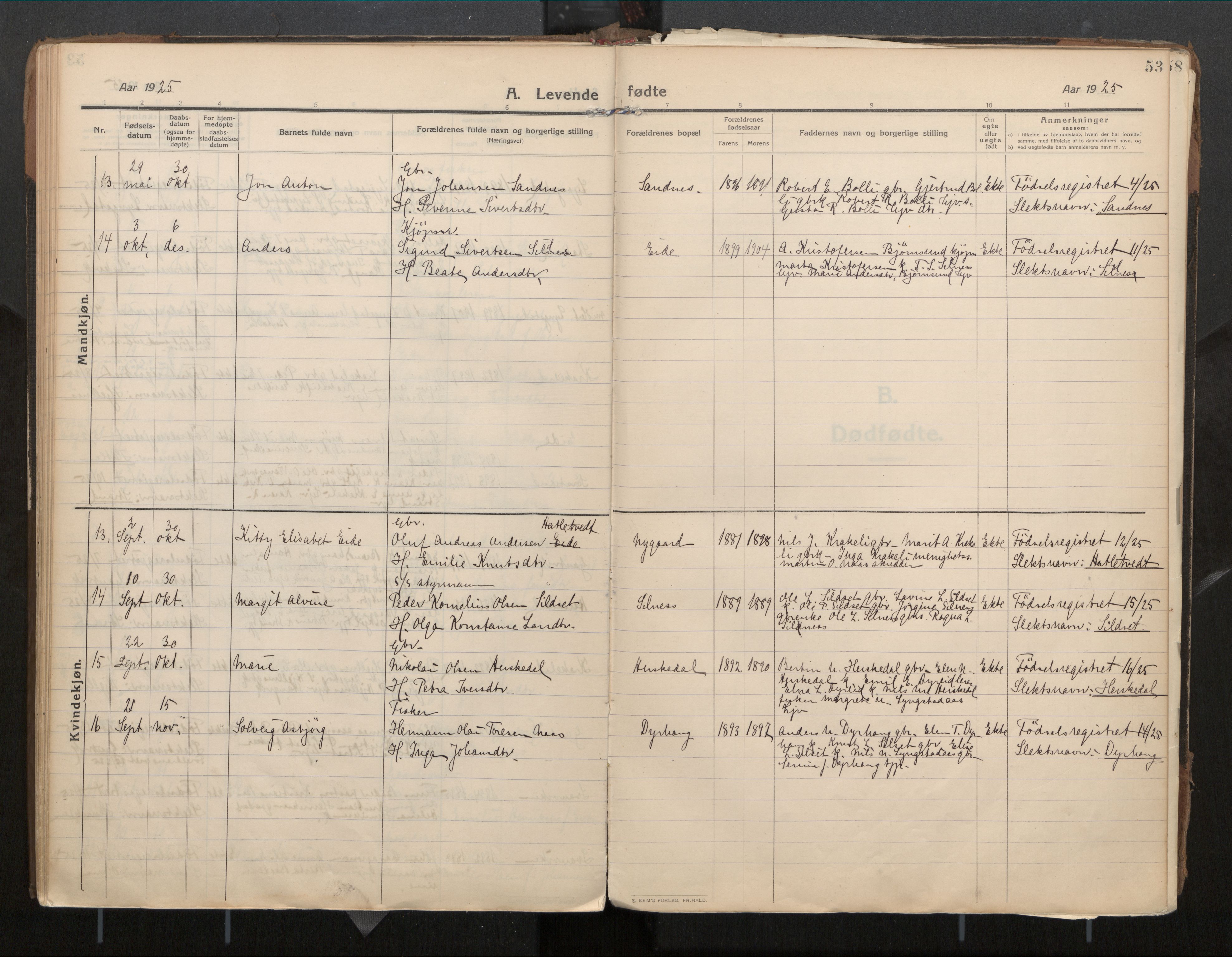 Ministerialprotokoller, klokkerbøker og fødselsregistre - Møre og Romsdal, AV/SAT-A-1454/571/L0836b: Ministerialbok nr. 571A03, 1911-1926, s. 53