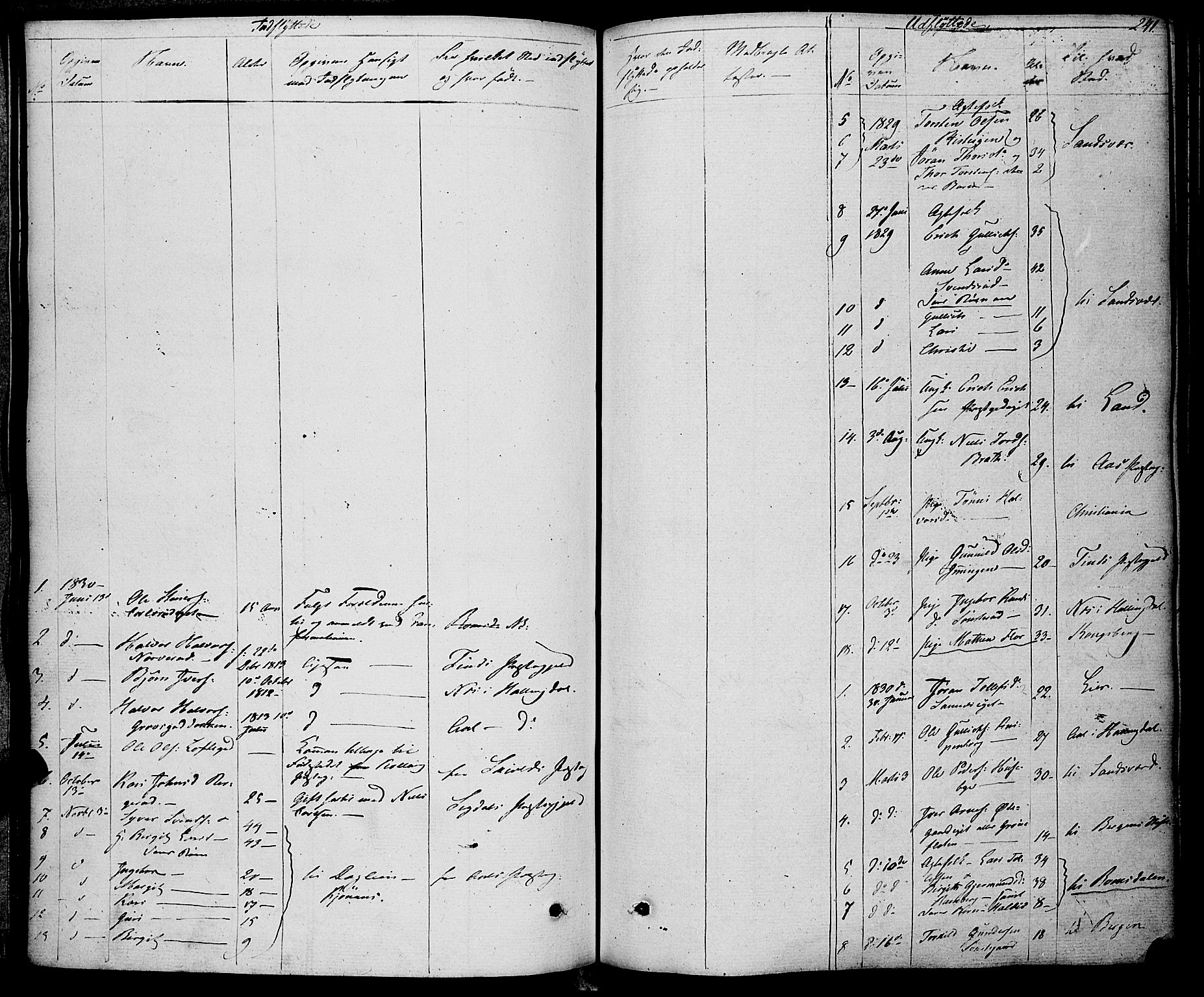 Rollag kirkebøker, SAKO/A-240/F/Fa/L0007: Ministerialbok nr. I 7, 1828-1847, s. 241