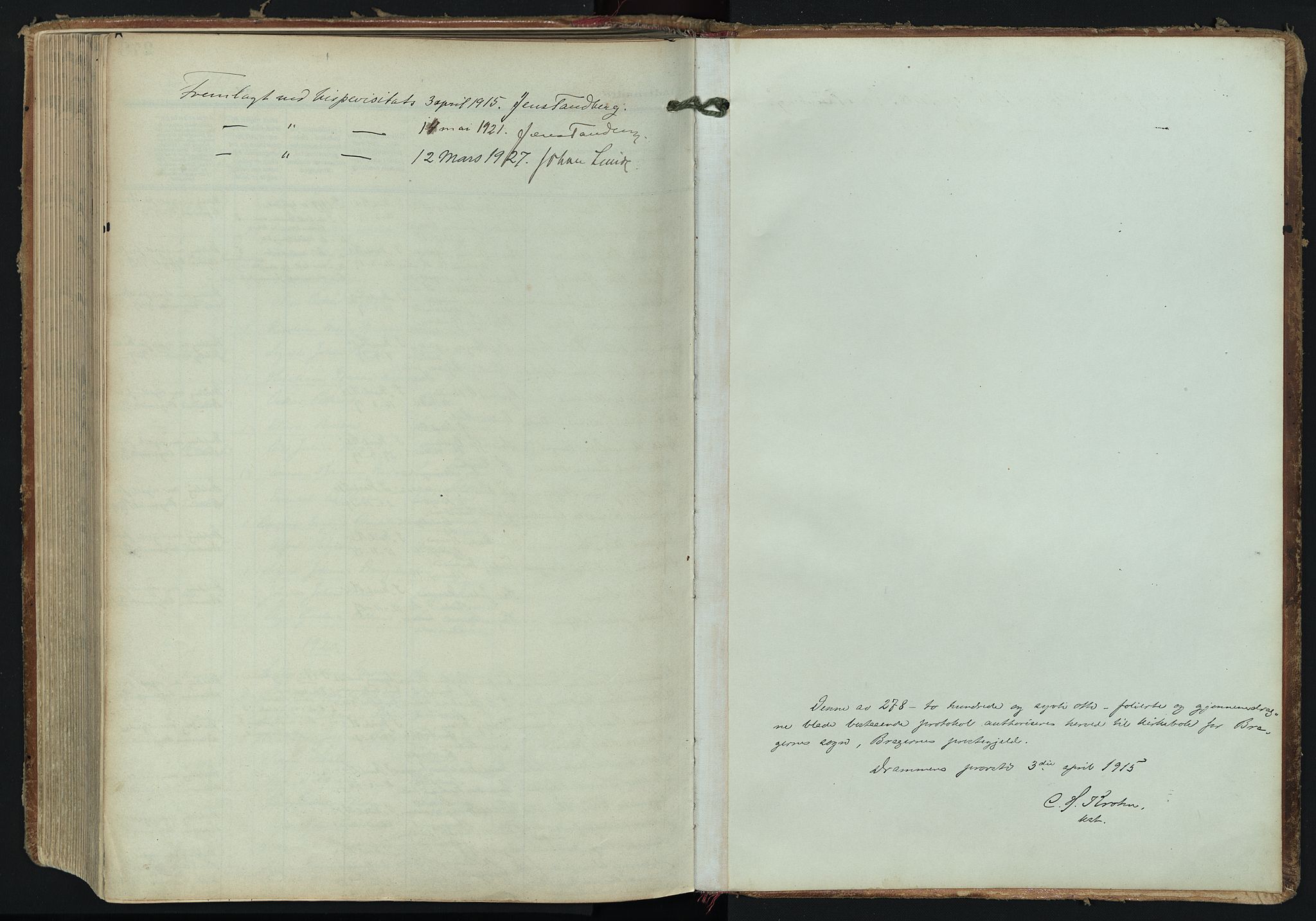 Bragernes kirkebøker, AV/SAKO-A-6/F/Fc/L0008: Ministerialbok nr. III 8, 1909-1921