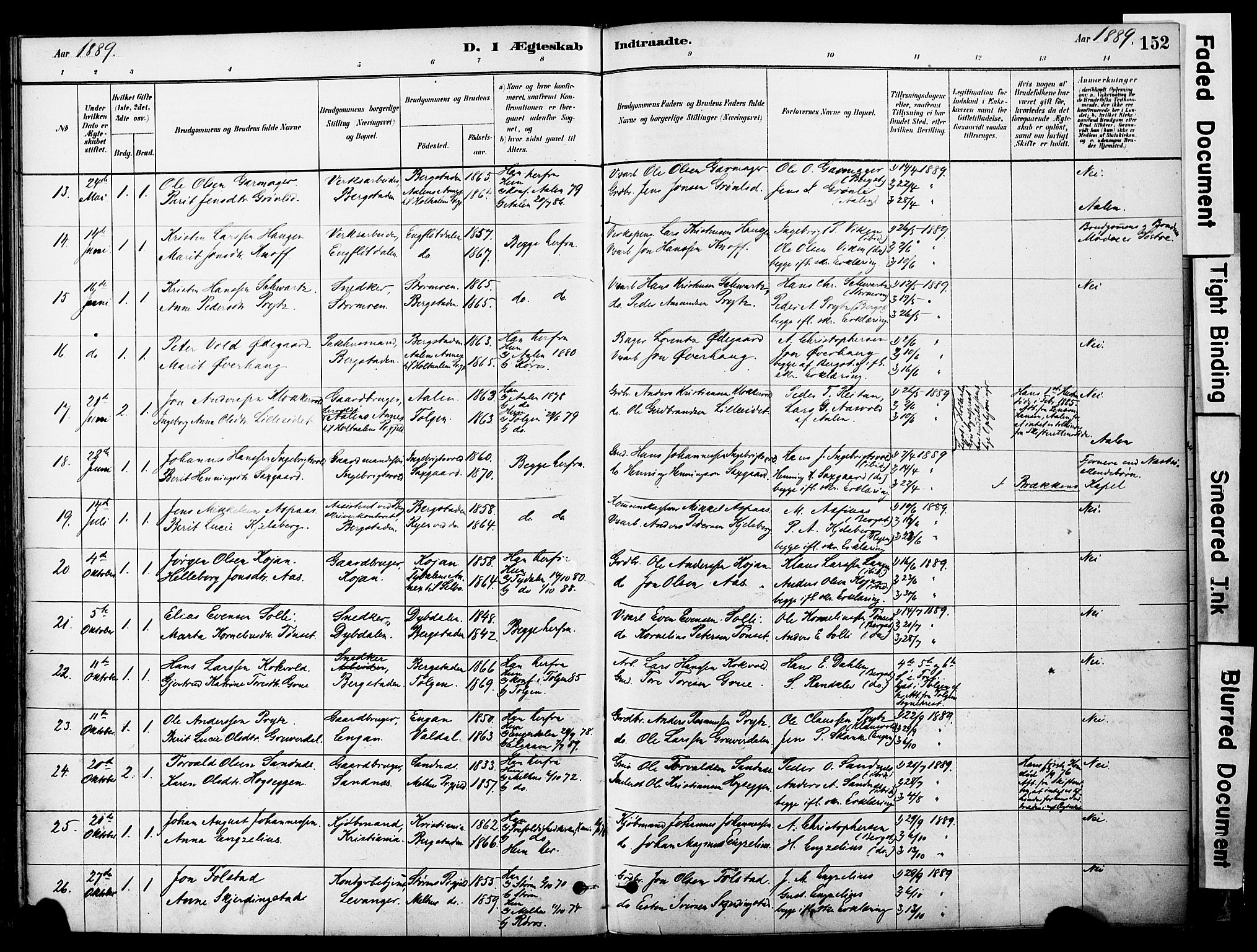 Ministerialprotokoller, klokkerbøker og fødselsregistre - Sør-Trøndelag, AV/SAT-A-1456/681/L0933: Ministerialbok nr. 681A11, 1879-1890, s. 152