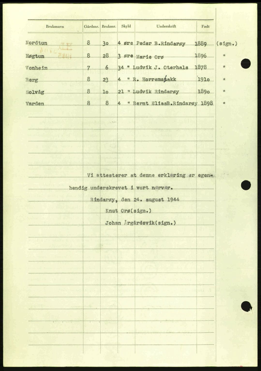 Romsdal sorenskriveri, AV/SAT-A-4149/1/2/2C: Pantebok nr. A17, 1944-1945, Dagboknr: 366/1945