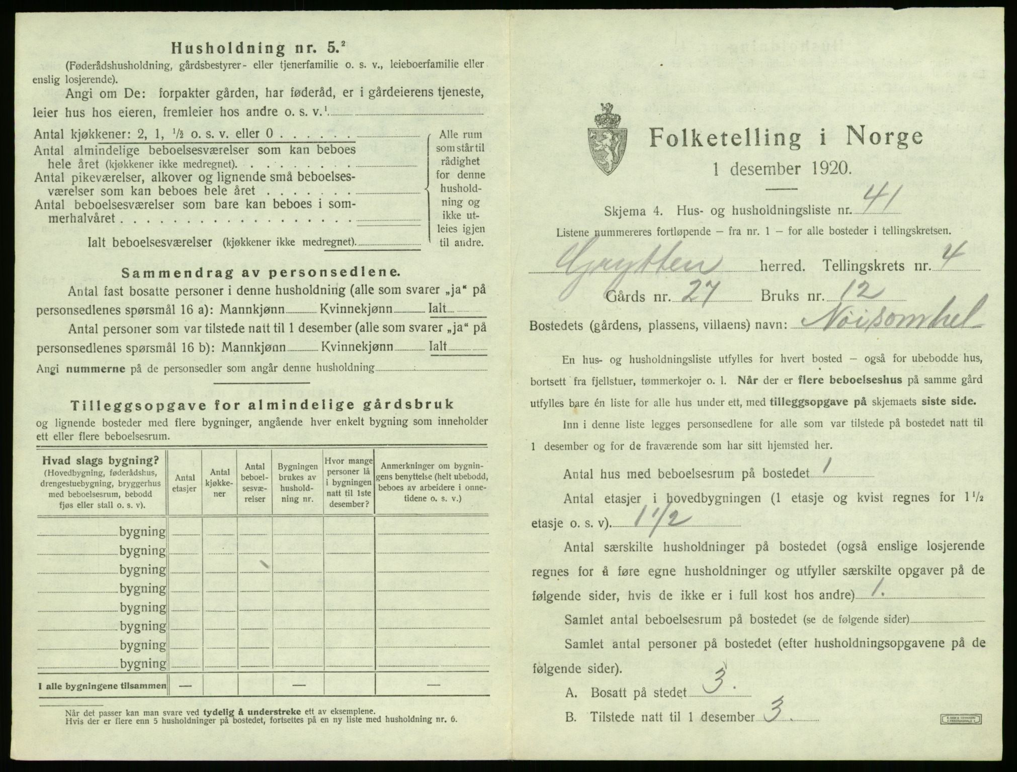 SAT, Folketelling 1920 for 1539 Grytten herred, 1920, s. 440