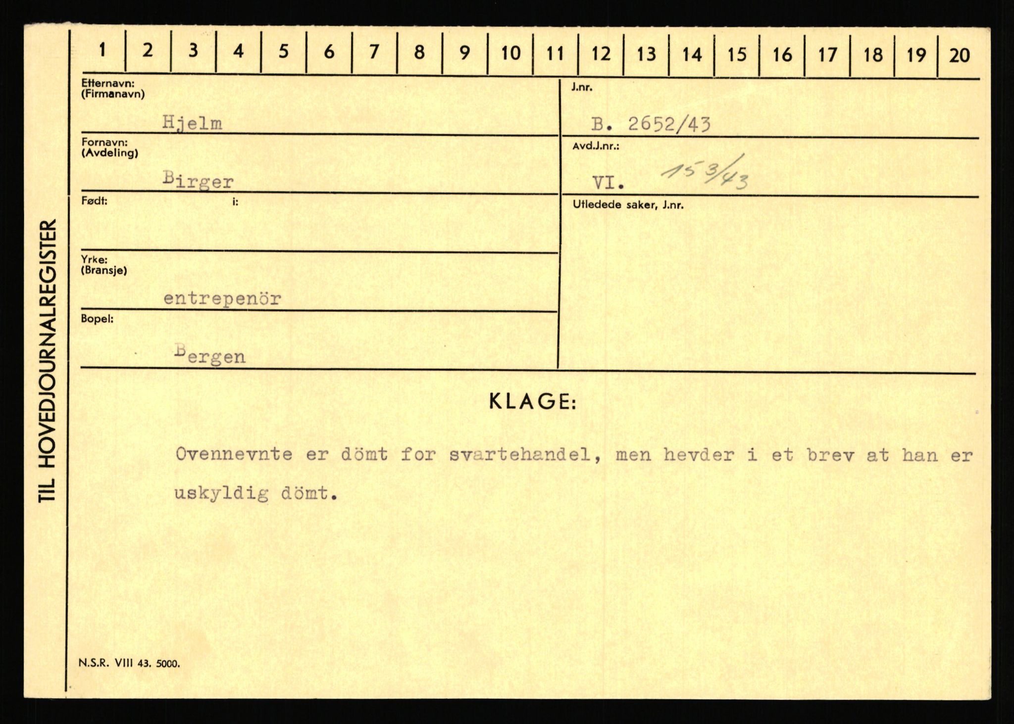 Statspolitiet - Hovedkontoret / Osloavdelingen, AV/RA-S-1329/C/Ca/L0006: Hanche - Hokstvedt, 1943-1945, s. 4395