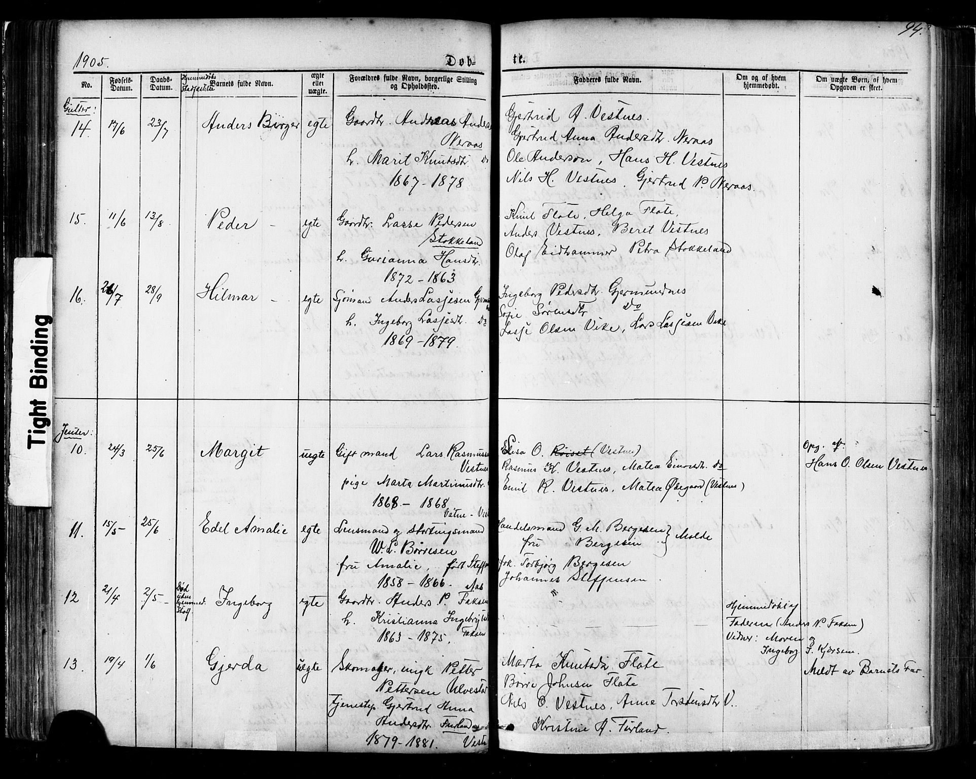 Ministerialprotokoller, klokkerbøker og fødselsregistre - Møre og Romsdal, AV/SAT-A-1454/539/L0536: Klokkerbok nr. 539C02, 1867-1913, s. 94