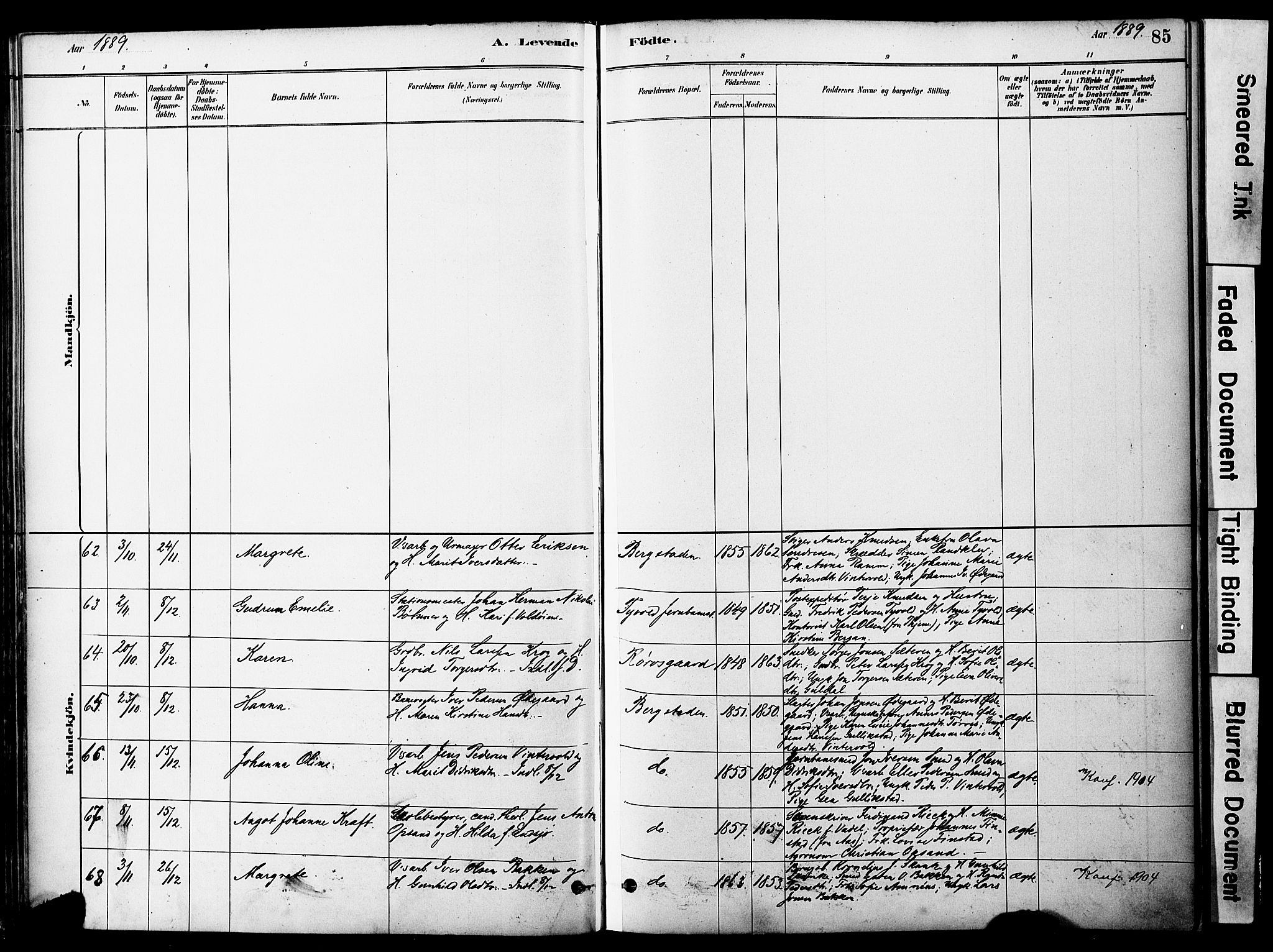 Ministerialprotokoller, klokkerbøker og fødselsregistre - Sør-Trøndelag, SAT/A-1456/681/L0933: Ministerialbok nr. 681A11, 1879-1890, s. 85