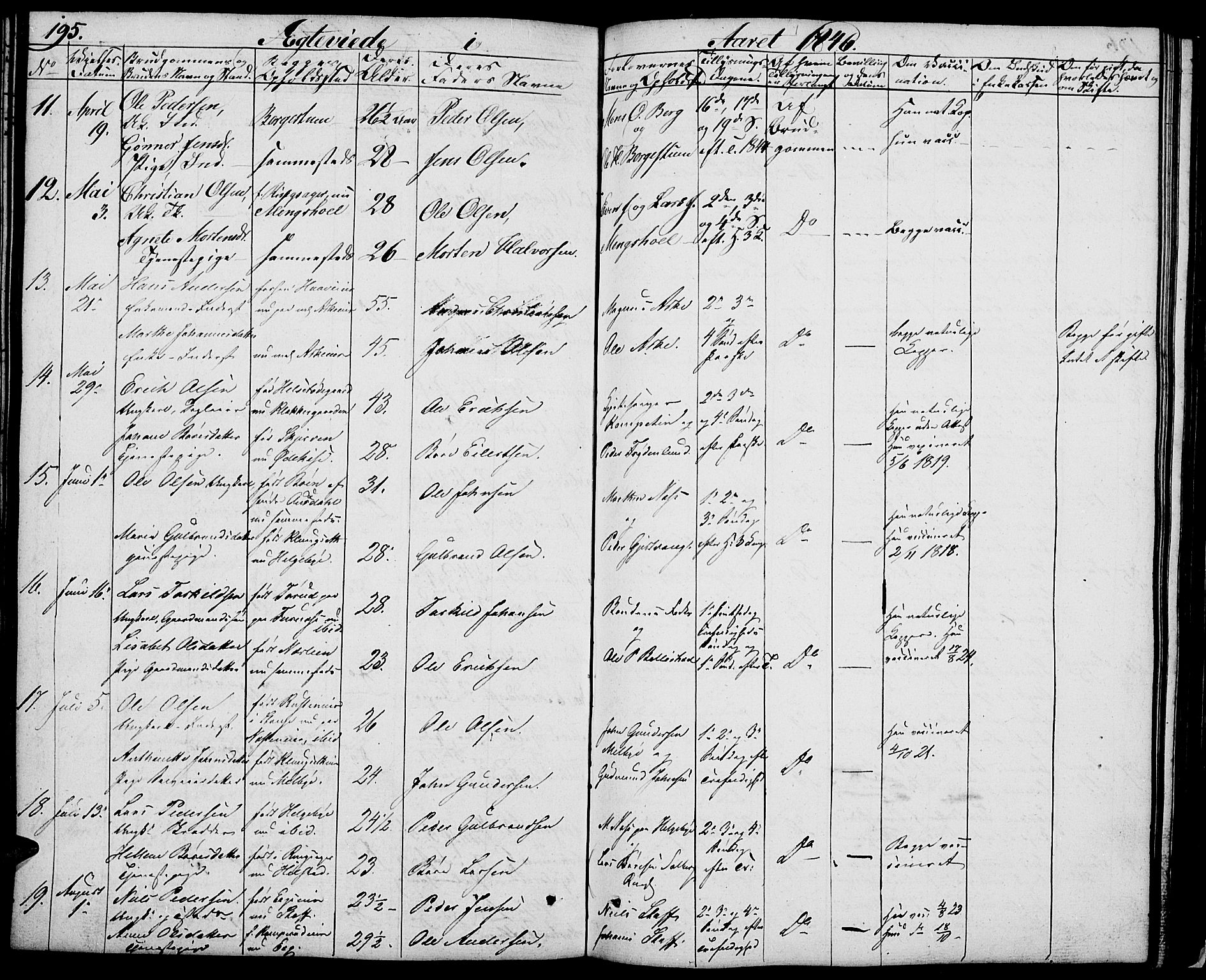 Nes prestekontor, Hedmark, AV/SAH-PREST-020/L/La/L0004: Klokkerbok nr. 4, 1832-1861, s. 195