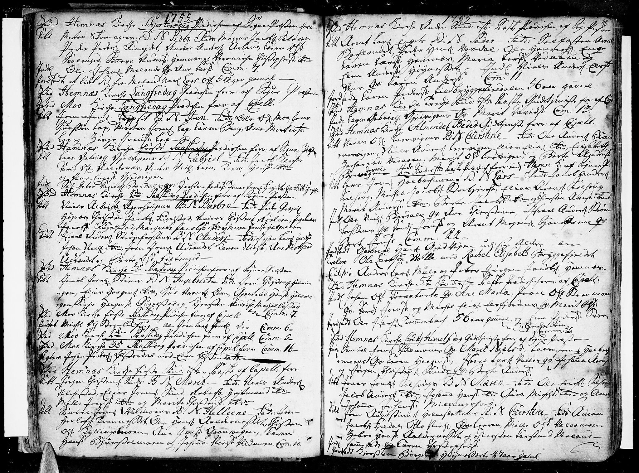 Ministerialprotokoller, klokkerbøker og fødselsregistre - Nordland, AV/SAT-A-1459/825/L0348: Ministerialbok nr. 825A04, 1752-1788, s. 40
