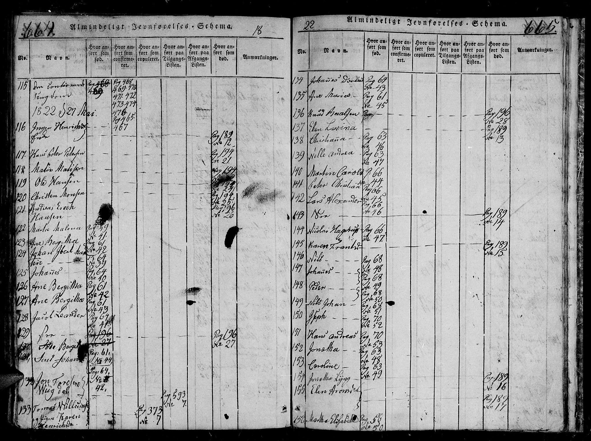 Tromsø sokneprestkontor/stiftsprosti/domprosti, AV/SATØ-S-1343/G/Gb/L0001klokker: Klokkerbok nr. 1, 1821-1833, s. 664-665