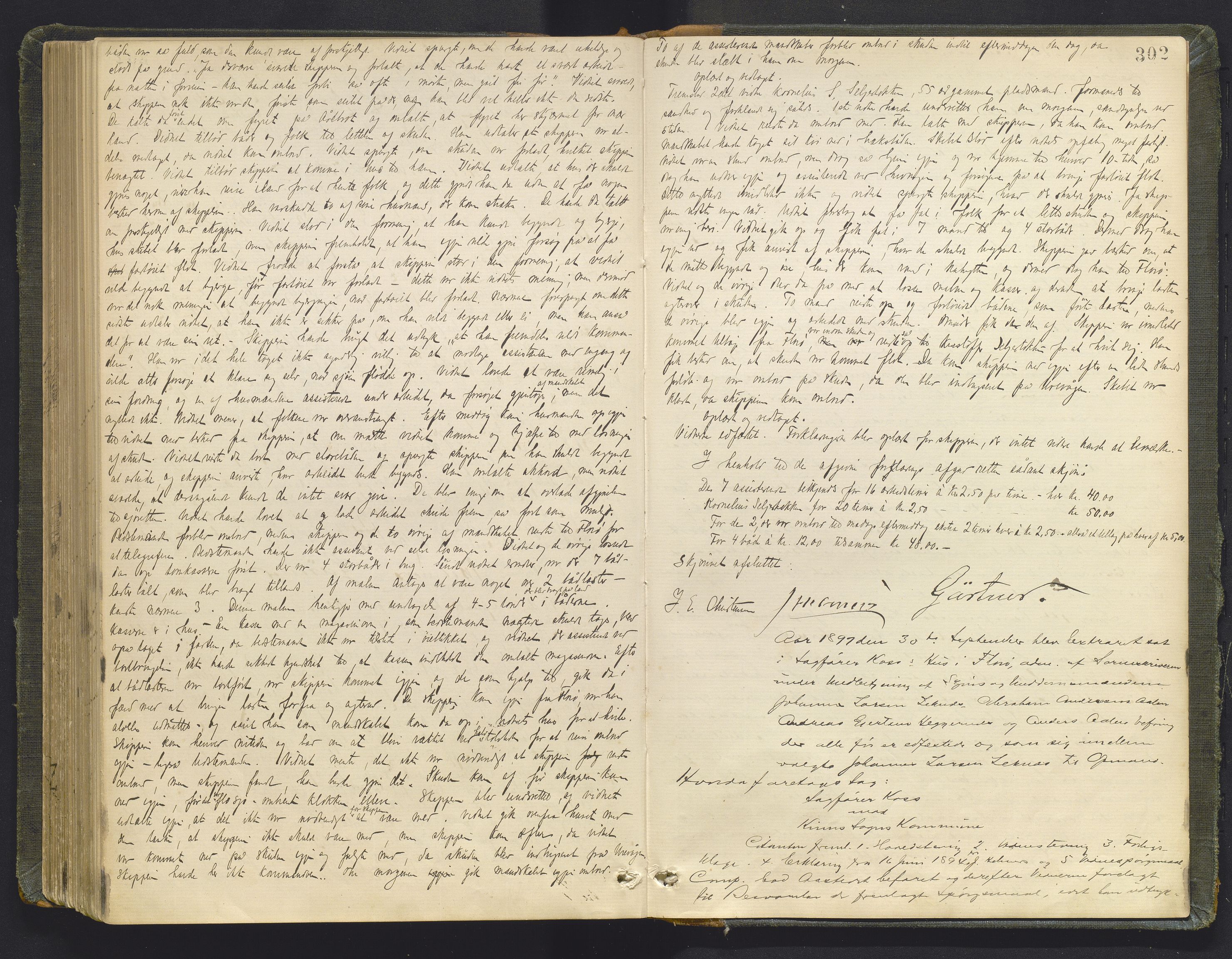 Sunnfjord tingrett, AV/SAB-A-3201/1/F/Fb/Fba/L0053: Ekstrarettsprotokoll, 1888-1897, s. 301b-302a