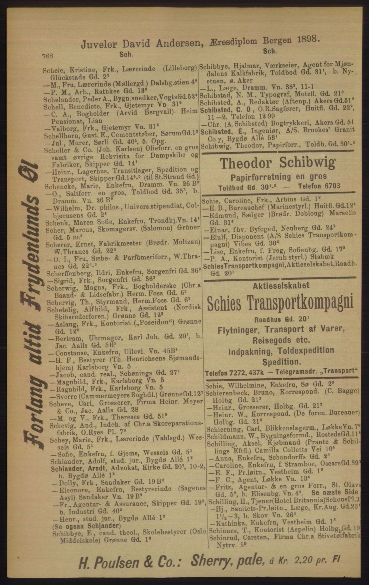 Kristiania/Oslo adressebok, PUBL/-, 1906, s. 768