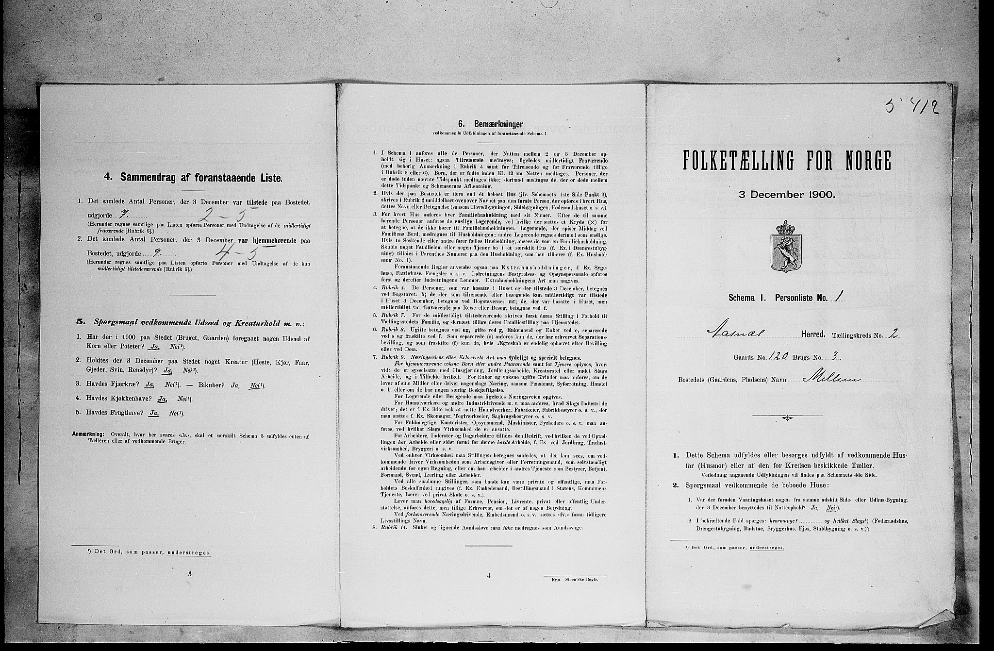 SAH, Folketelling 1900 for 0425 Åsnes herred, 1900, s. 257