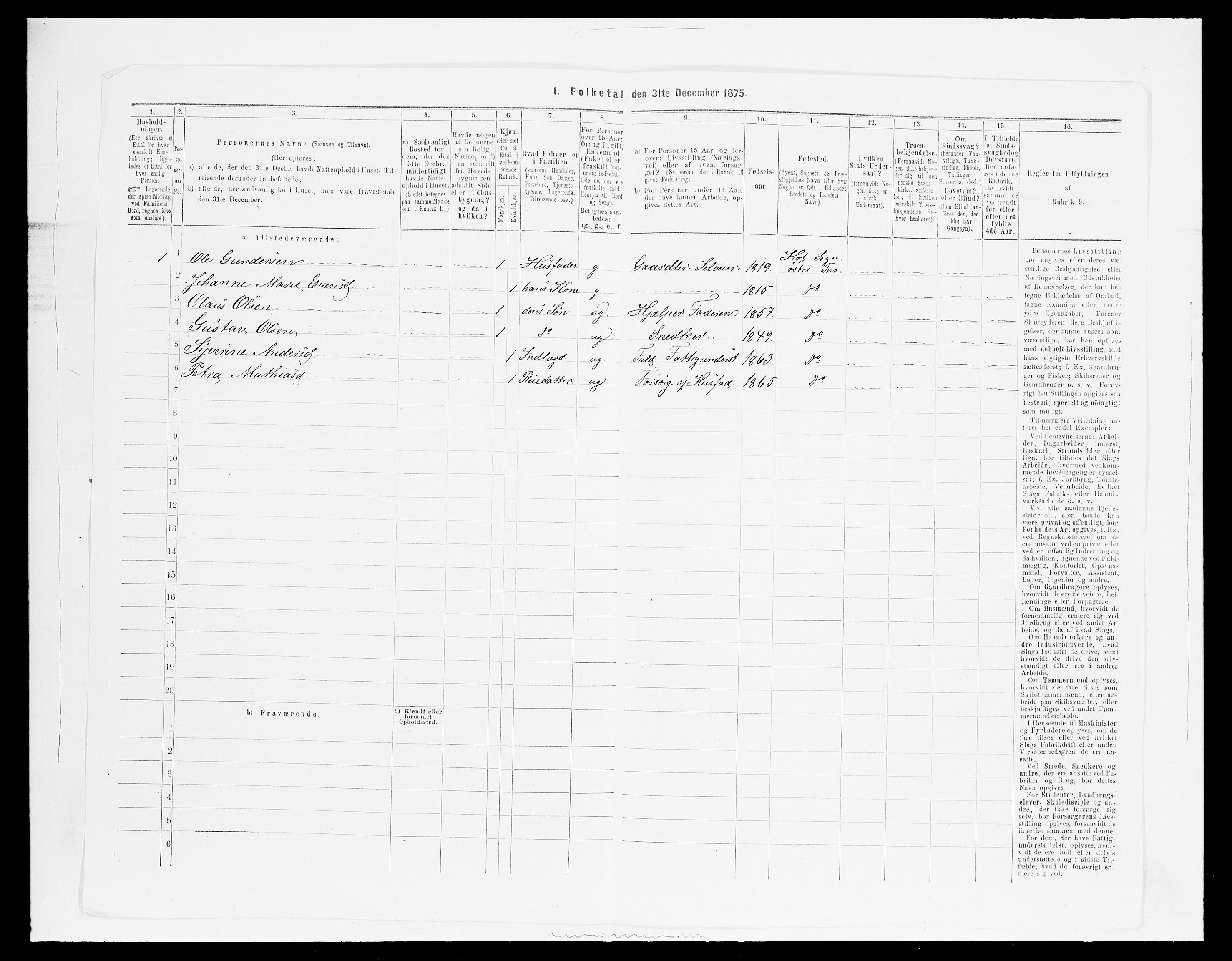 SAH, Folketelling 1875 for 0528P Østre Toten prestegjeld, 1875, s. 2385