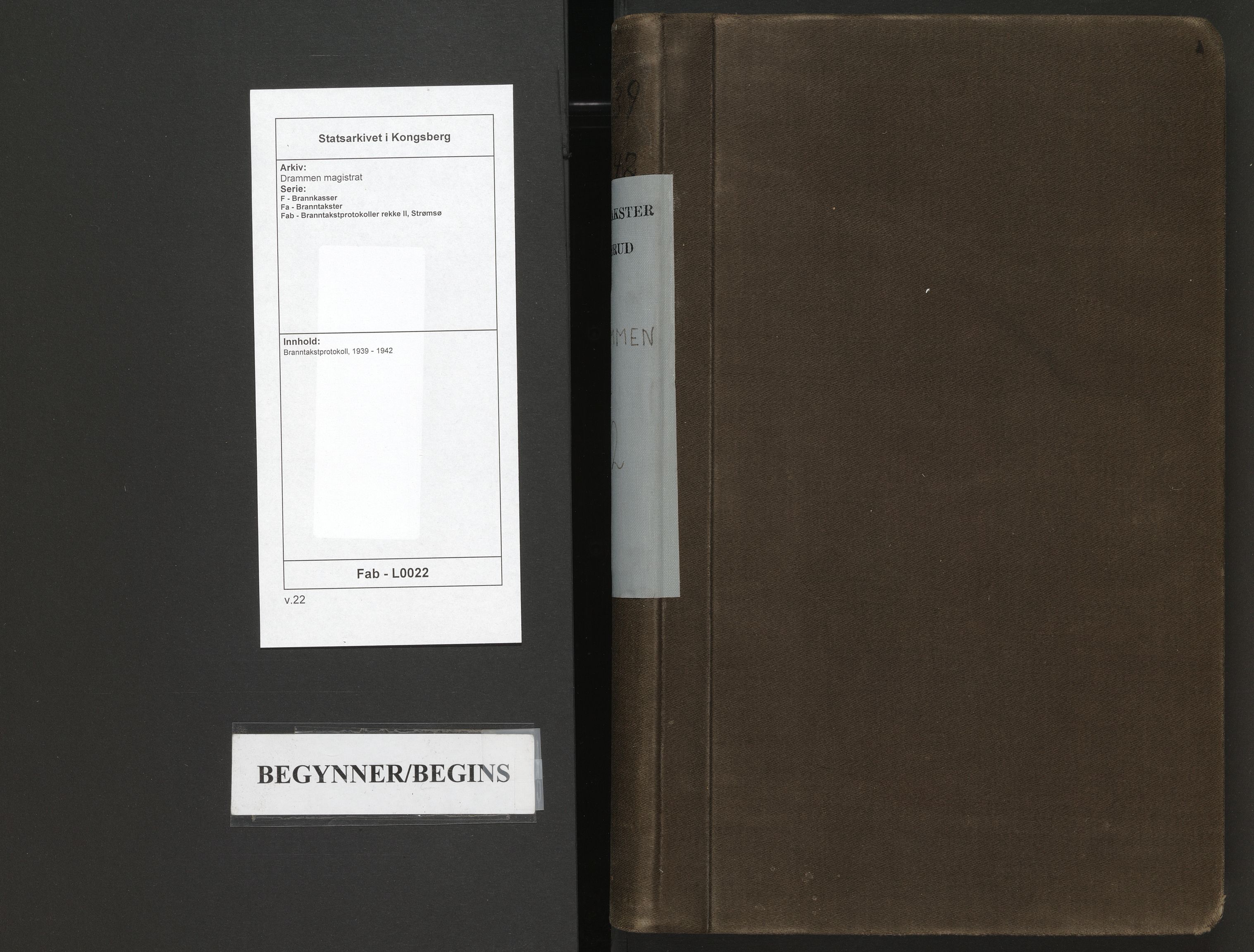 Drammen magistrat, SAKO/A-846/F/Fa/Fab/L0022: Branntakstprotokoll, 1939-1942