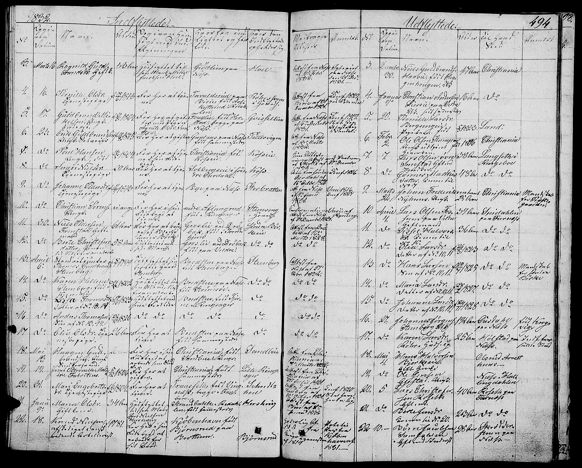 Ringsaker prestekontor, AV/SAH-PREST-014/L/La/L0004: Klokkerbok nr. 4, 1827-1838, s. 494
