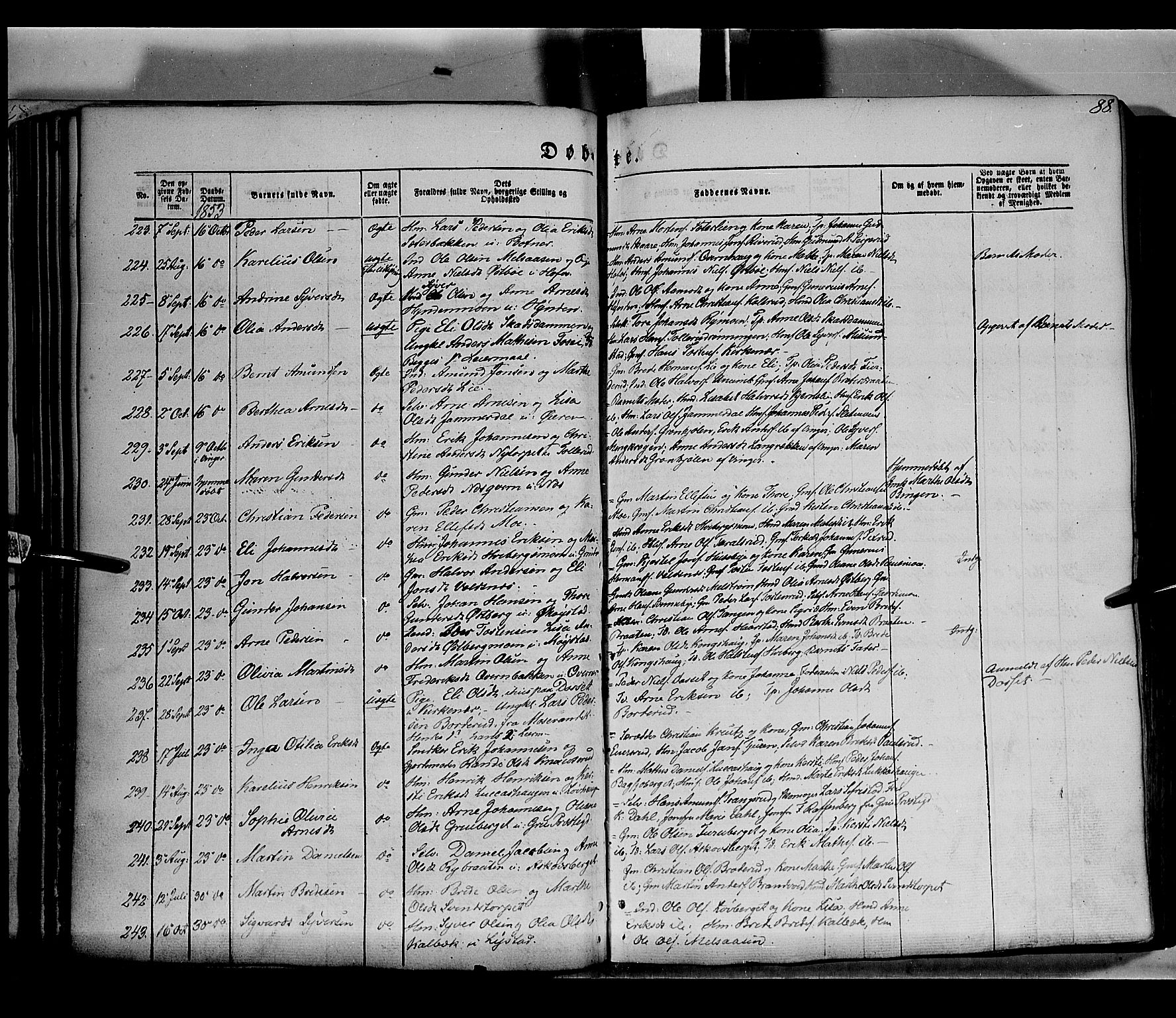 Grue prestekontor, AV/SAH-PREST-036/H/Ha/Haa/L0008: Ministerialbok nr. 8, 1847-1858, s. 88