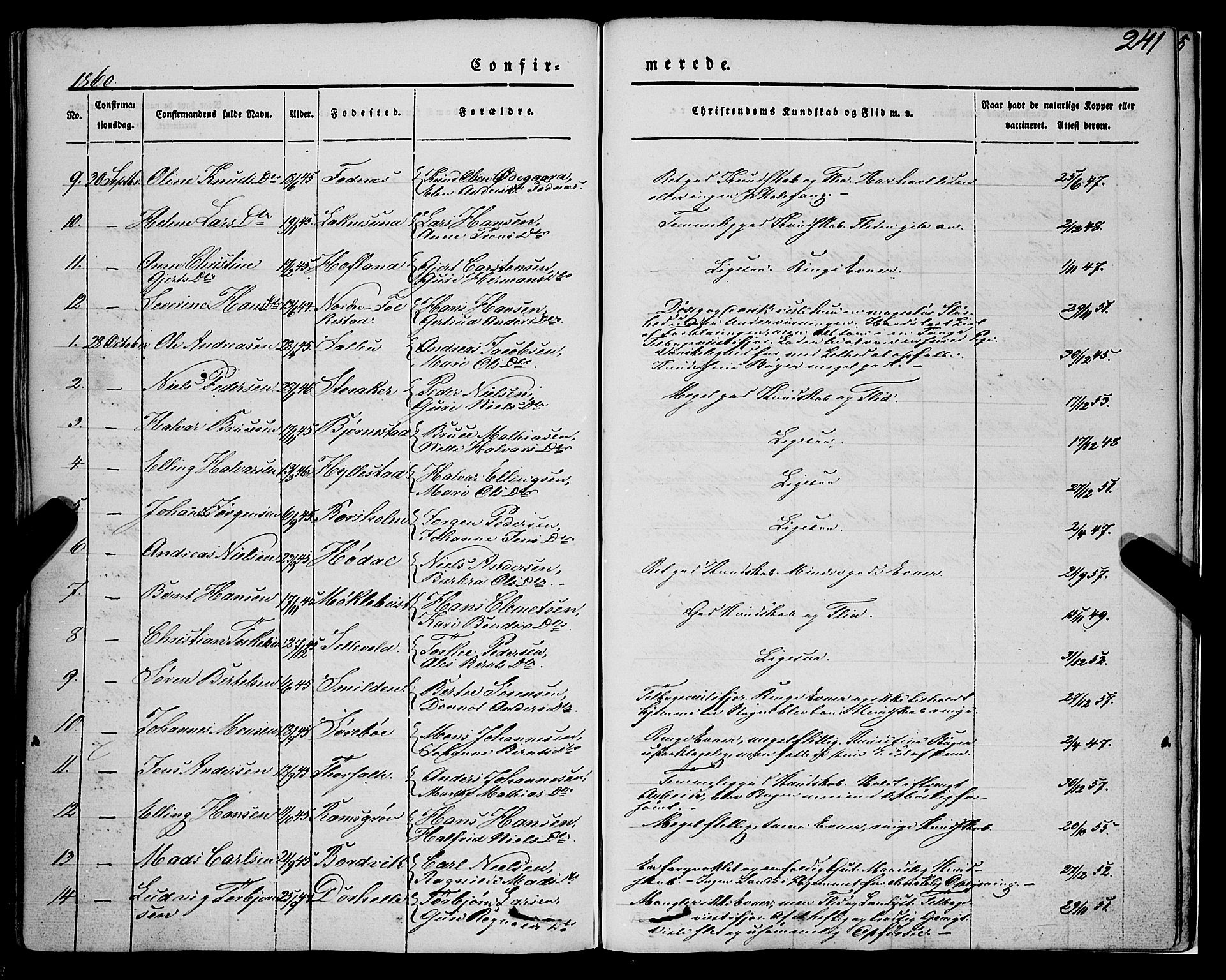 Askvoll sokneprestembete, AV/SAB-A-79501/H/Haa/Haaa/L0011/0001: Ministerialbok nr. A 11 I, 1845-1864, s. 241