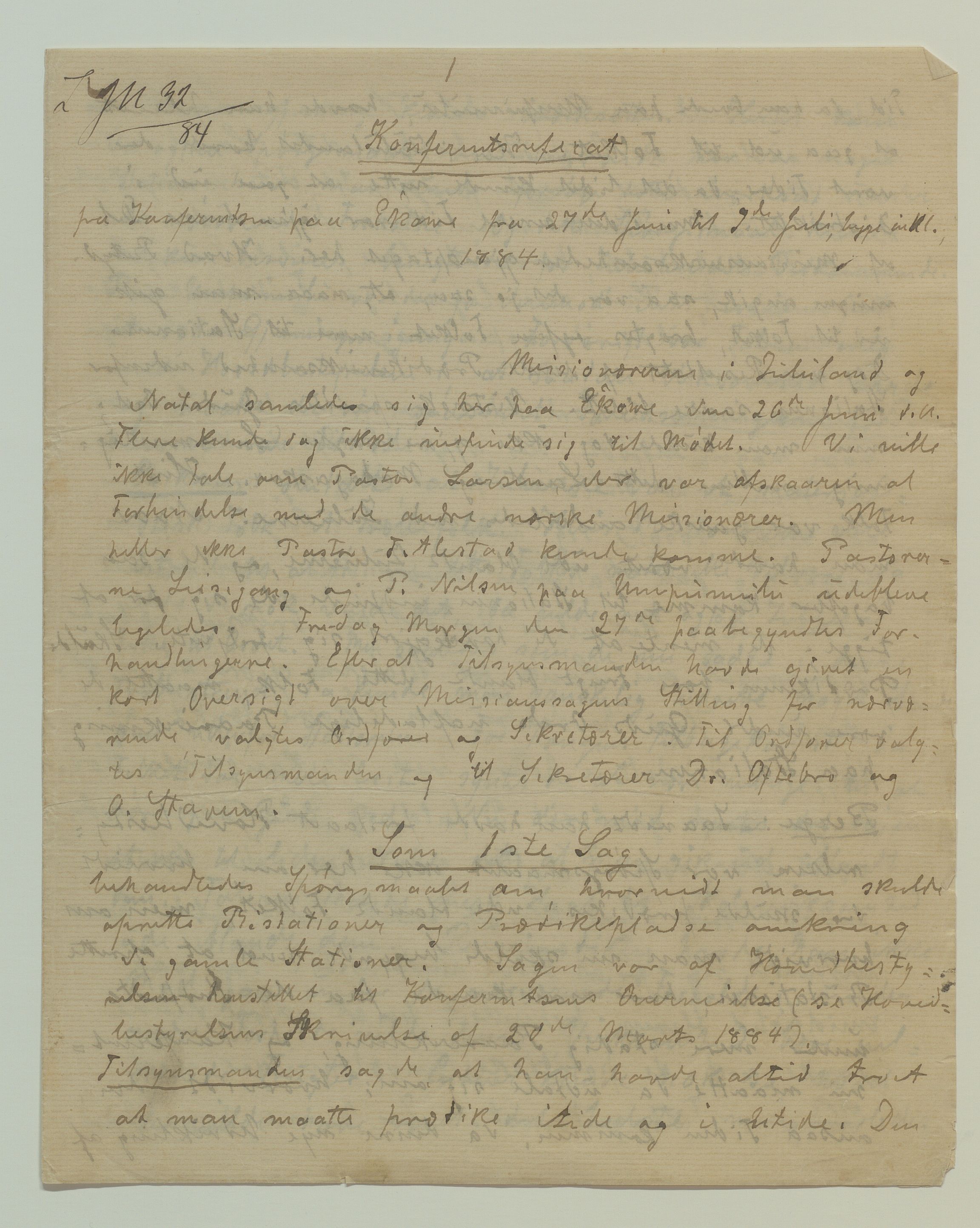 Det Norske Misjonsselskap - hovedadministrasjonen, VID/MA-A-1045/D/Da/Daa/L0036/0008: Konferansereferat og årsberetninger / Konferansereferat fra Sør-Afrika., 1884