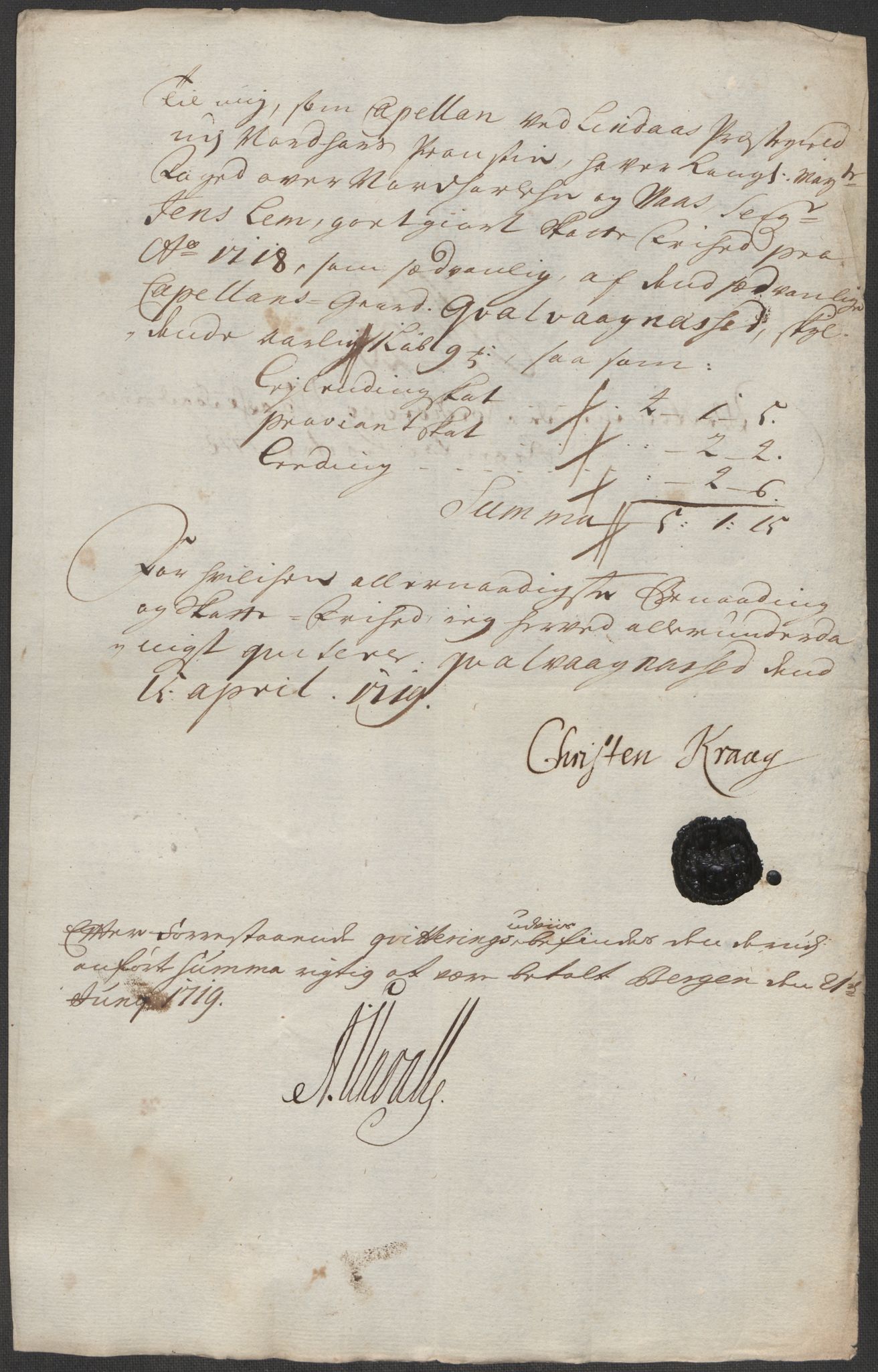 Rentekammeret inntil 1814, Reviderte regnskaper, Fogderegnskap, AV/RA-EA-4092/R51/L3202: Fogderegnskap Nordhordland og Voss, 1718, s. 94