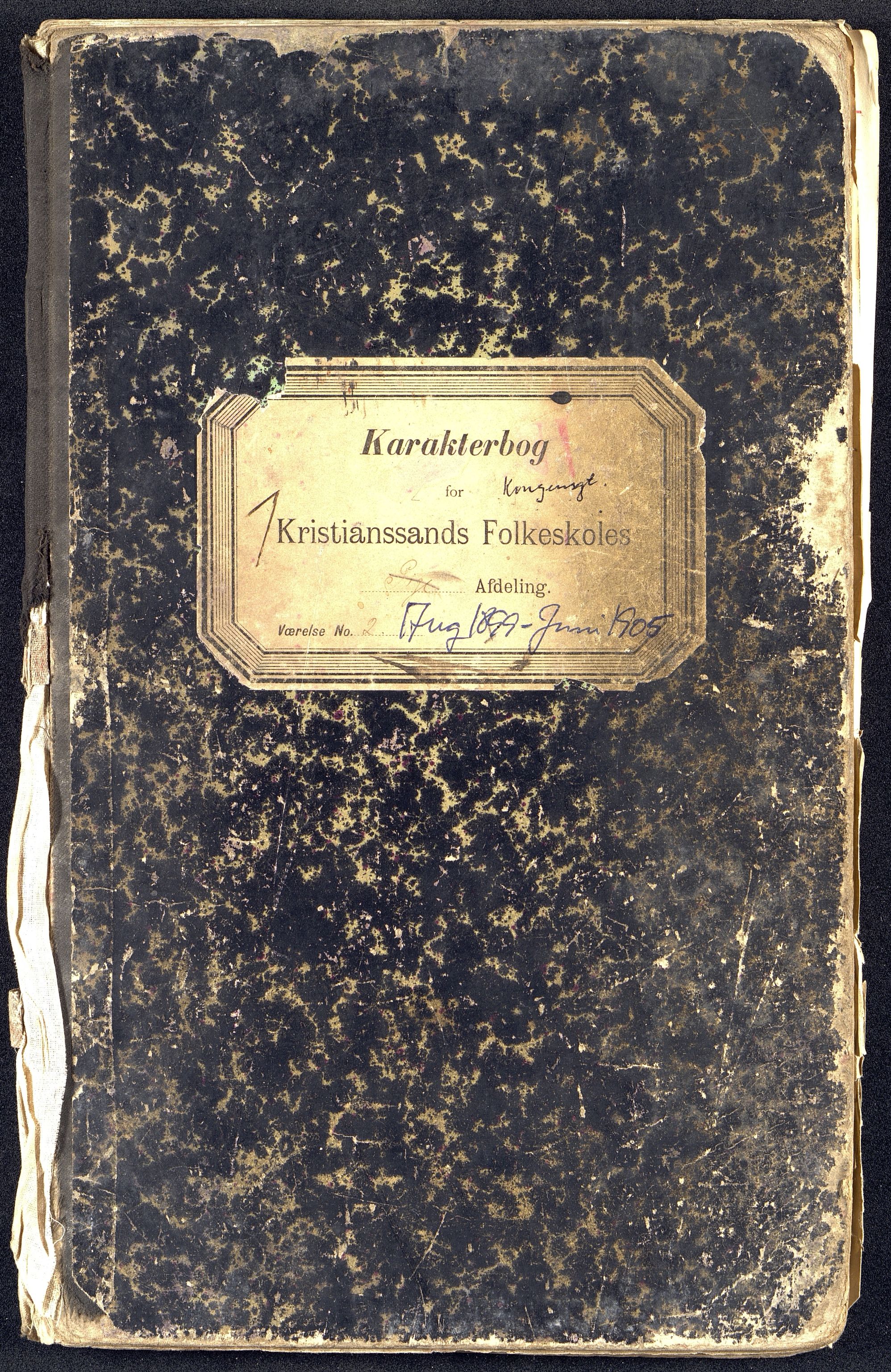 Kristiansand By - Kongensgate Skole, ARKSOR/1001KG560/G/Gb/L0002/0007: Karakterprotokoller / Karakterprotokoll, 1899-1905