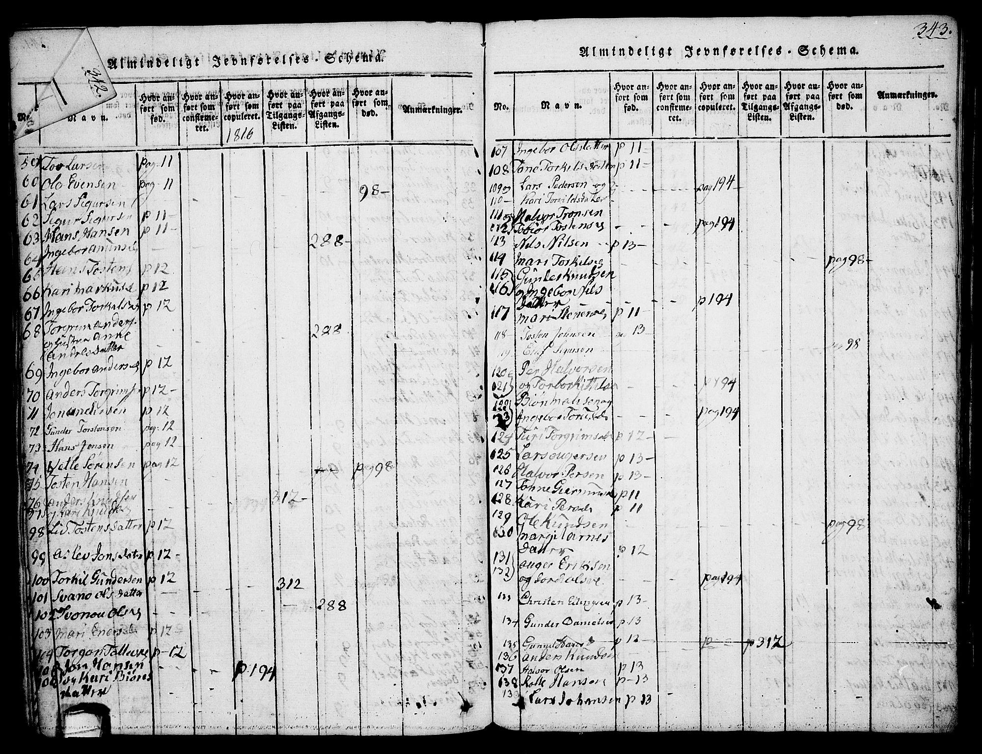 Sauherad kirkebøker, AV/SAKO-A-298/G/Ga/L0001: Klokkerbok nr. I 1, 1815-1827, s. 343