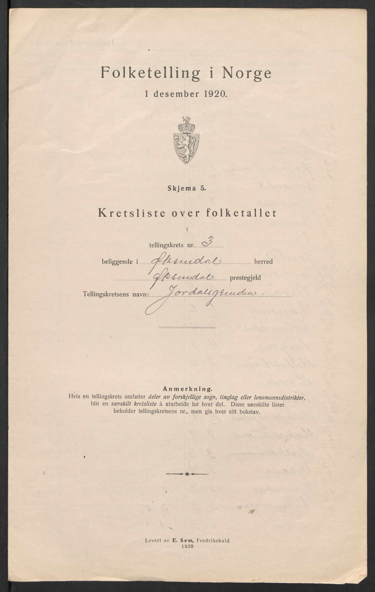 SAT, Folketelling 1920 for 1561 Øksendal herred, 1920, s. 15