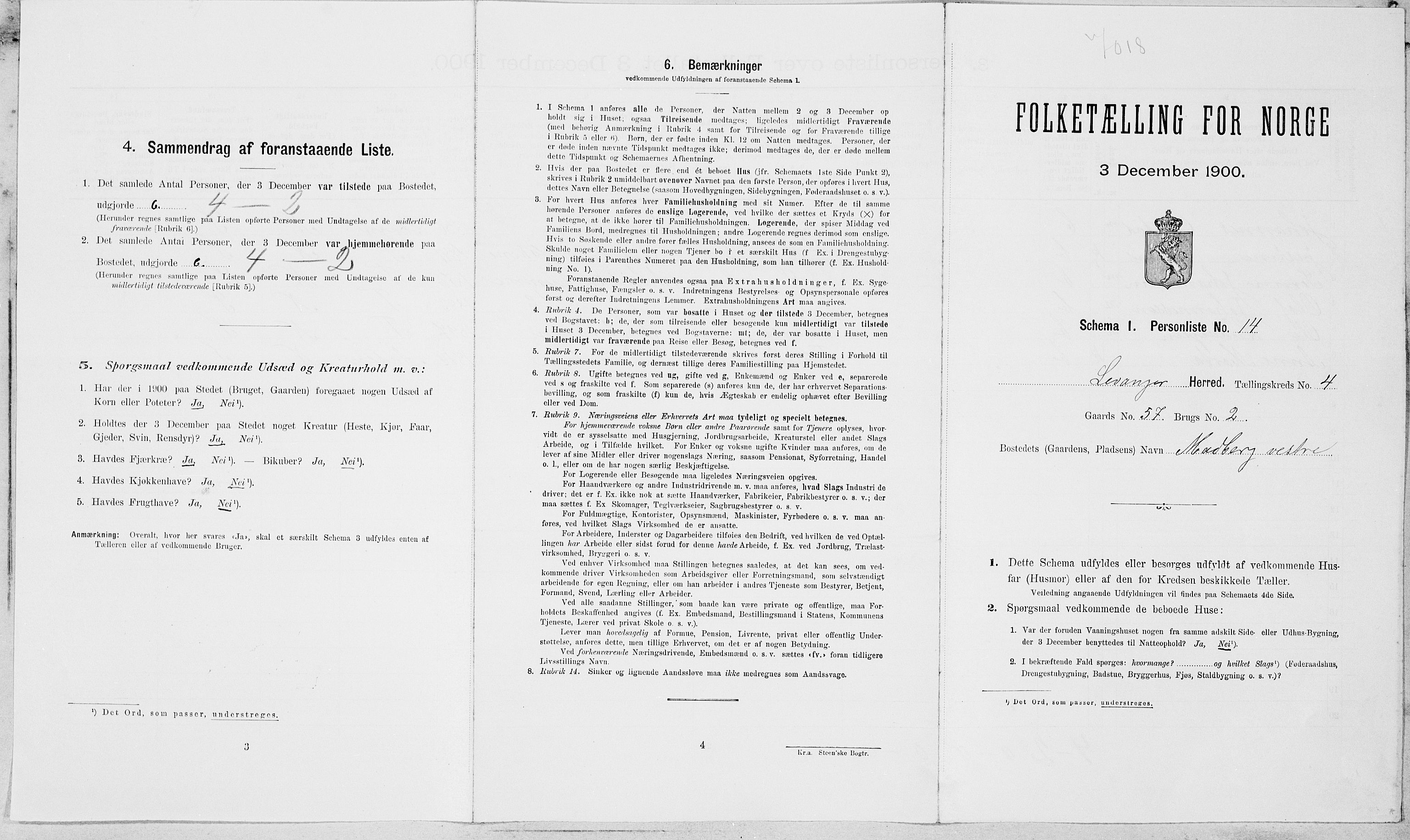 SAT, Folketelling 1900 for 1720 Levanger herred, 1900, s. 635
