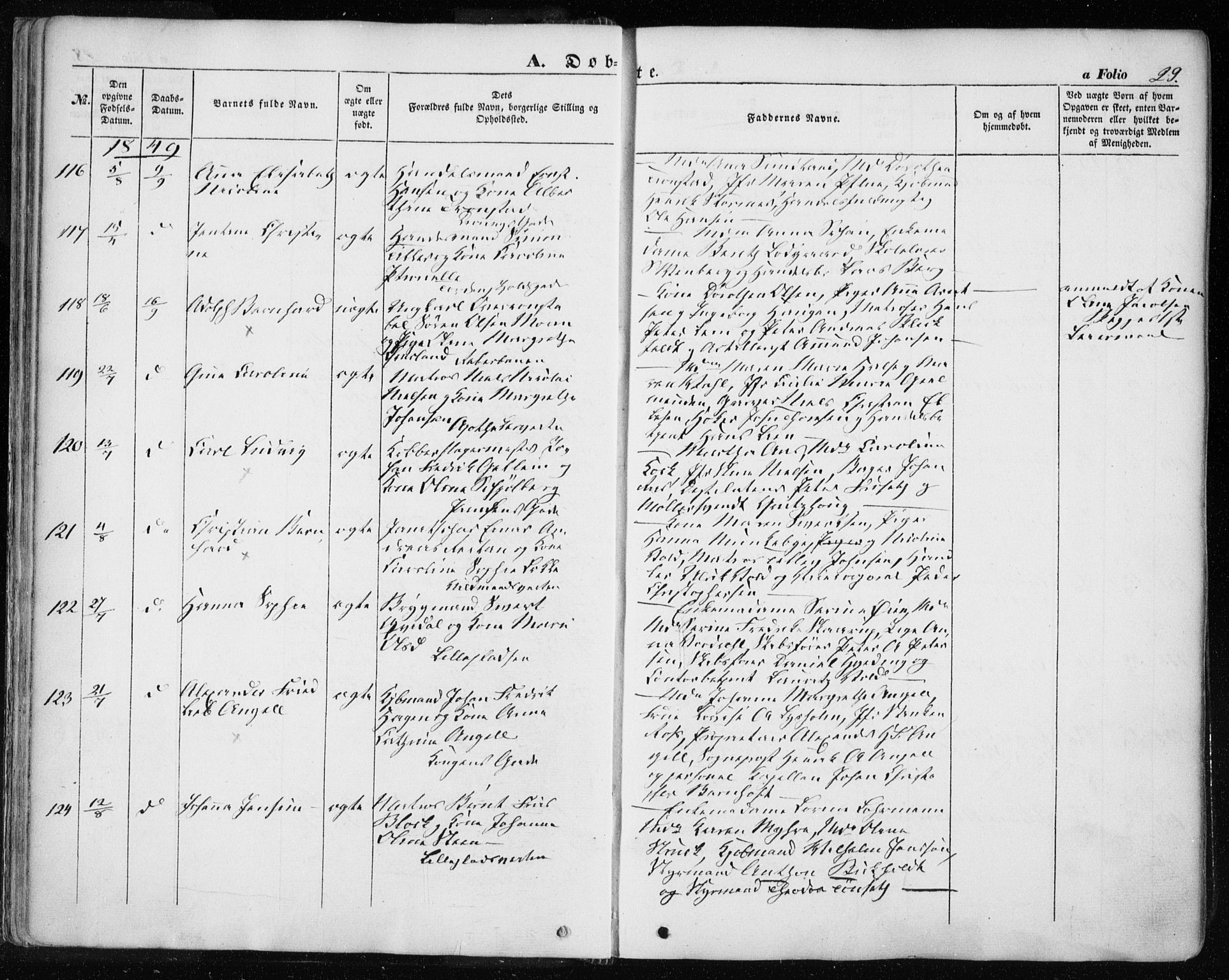 Ministerialprotokoller, klokkerbøker og fødselsregistre - Sør-Trøndelag, SAT/A-1456/601/L0051: Ministerialbok nr. 601A19, 1848-1857, s. 29