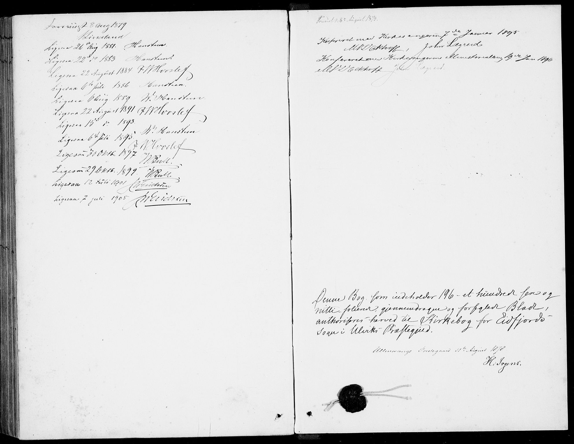 Ulvik sokneprestembete, AV/SAB-A-78801/H/Haa: Ministerialbok nr. D  1, 1878-1903