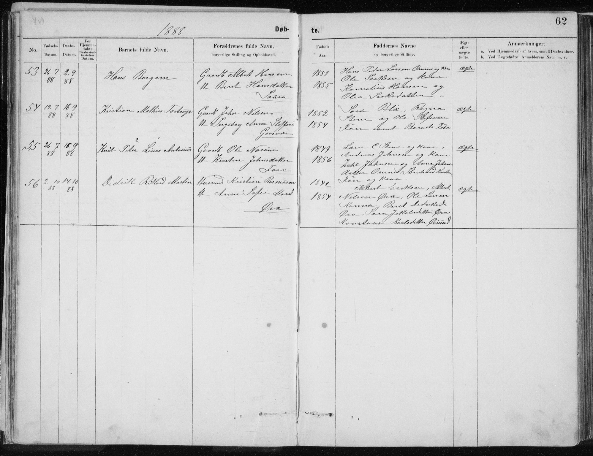 Ministerialprotokoller, klokkerbøker og fødselsregistre - Nordland, AV/SAT-A-1459/843/L0636: Klokkerbok nr. 843C05, 1884-1909, s. 62