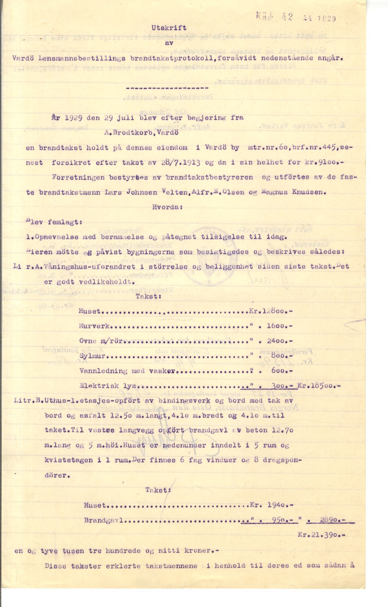 Brodtkorb handel A/S, VAMU/A-0001/Q/Qb/L0002: Skjøter og grunnbrev i Vardø by, 1852-1949, s. 92