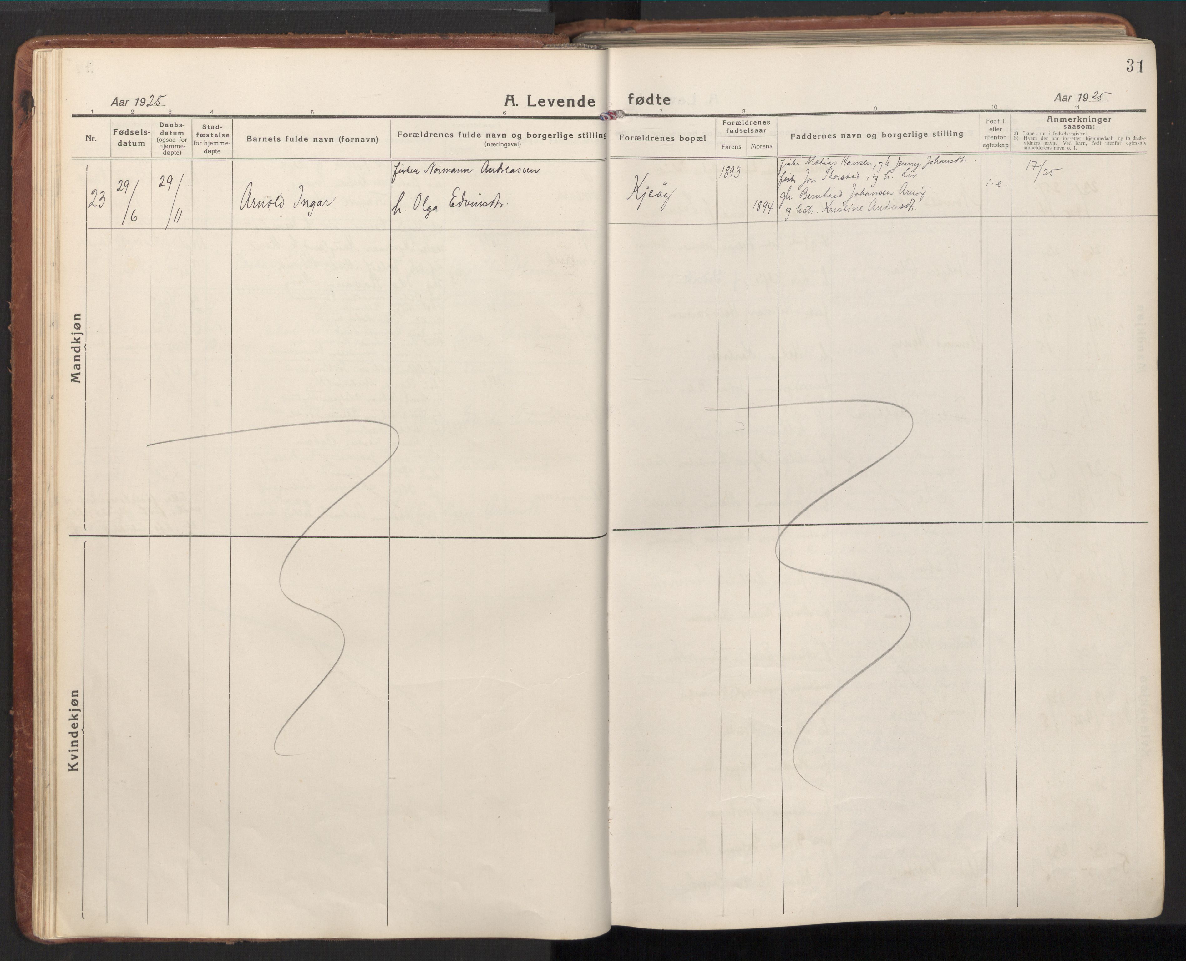 Ministerialprotokoller, klokkerbøker og fødselsregistre - Nord-Trøndelag, AV/SAT-A-1458/784/L0678: Ministerialbok nr. 784A13, 1921-1938, s. 31